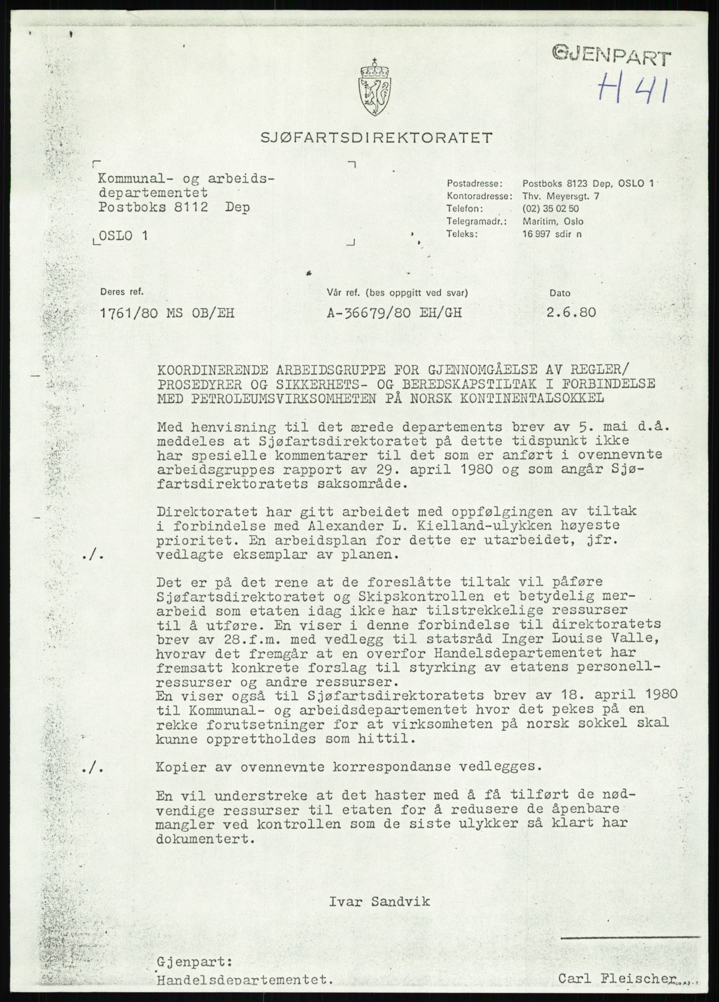 Justisdepartementet, Granskningskommisjonen ved Alexander Kielland-ulykken 27.3.1980, AV/RA-S-1165/D/L0013: H Sjøfartsdirektoratet og Skipskontrollen (H25-H43, H45, H47-H48, H50, H52)/I Det norske Veritas (I34, I41, I47), 1980-1981, p. 243