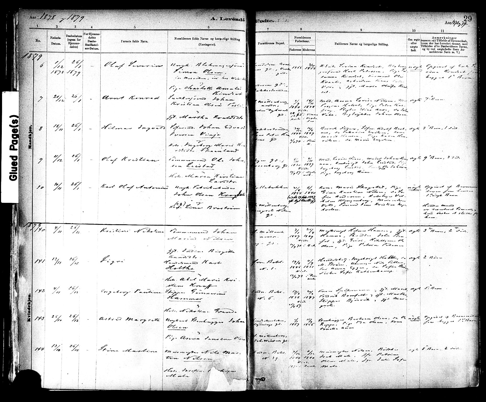 Ministerialprotokoller, klokkerbøker og fødselsregistre - Sør-Trøndelag, SAT/A-1456/604/L0188: Parish register (official) no. 604A09, 1878-1892, p. 29
