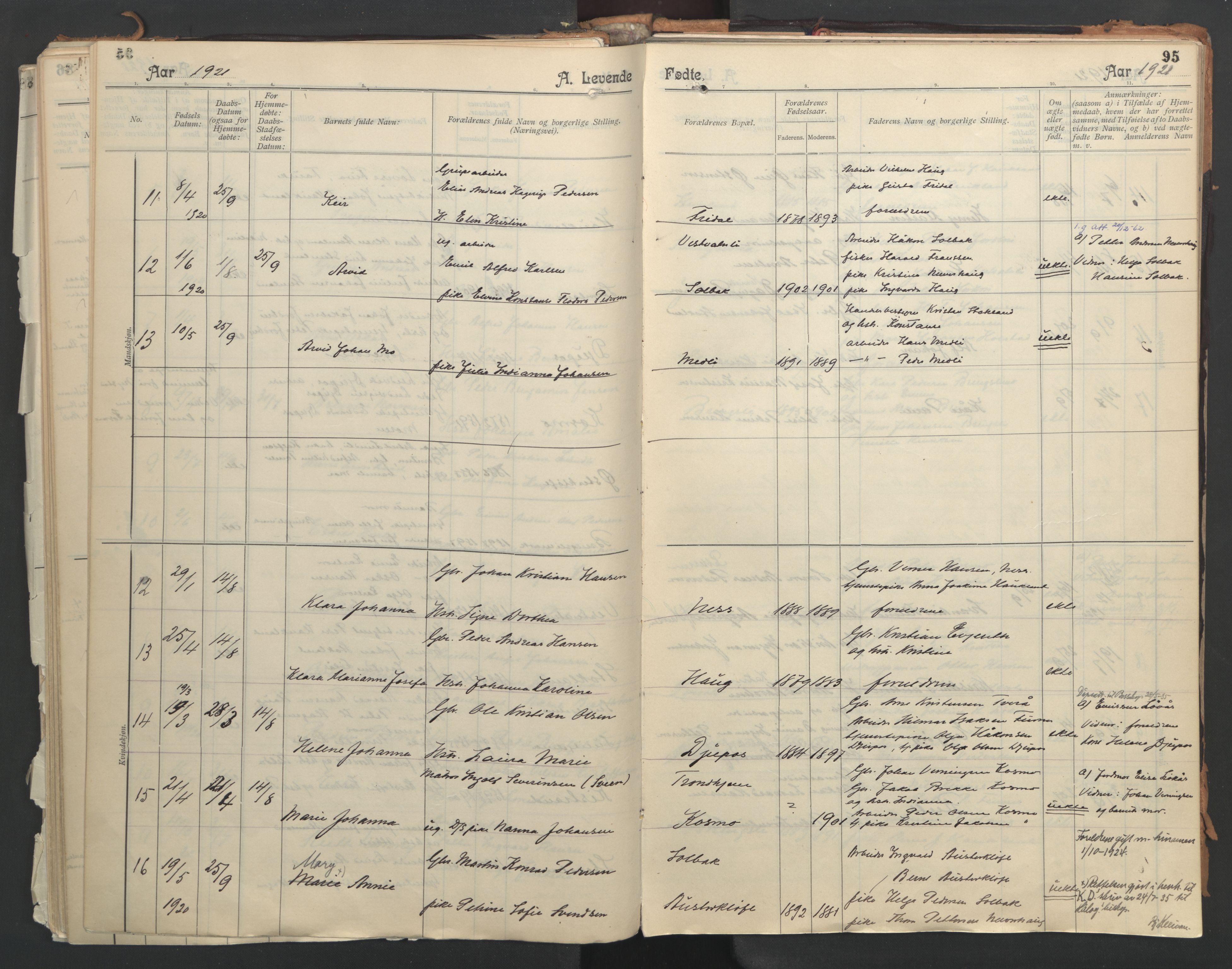 Ministerialprotokoller, klokkerbøker og fødselsregistre - Nordland, SAT/A-1459/851/L0724: Parish register (official) no. 851A01, 1901-1922, p. 95