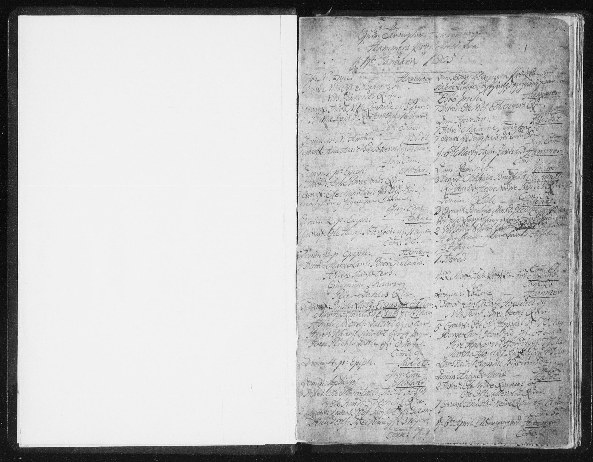 Hamre sokneprestembete, SAB/A-75501/H/Ha/Haa/Haaa/L0009: Parish register (official) no. A 9, 1805-1815, p. 1