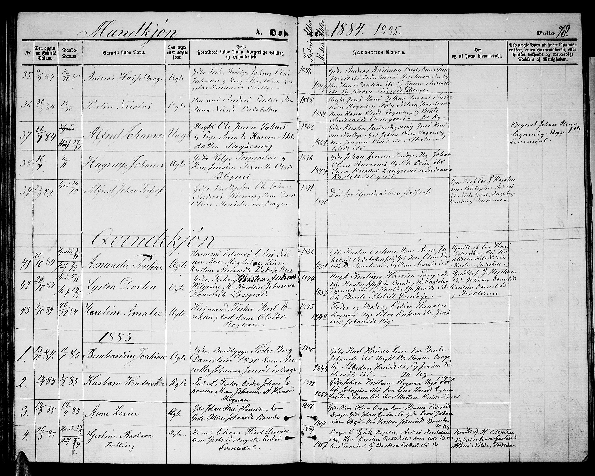 Ministerialprotokoller, klokkerbøker og fødselsregistre - Nordland, SAT/A-1459/847/L0679: Parish register (copy) no. 847C07, 1870-1888, p. 78