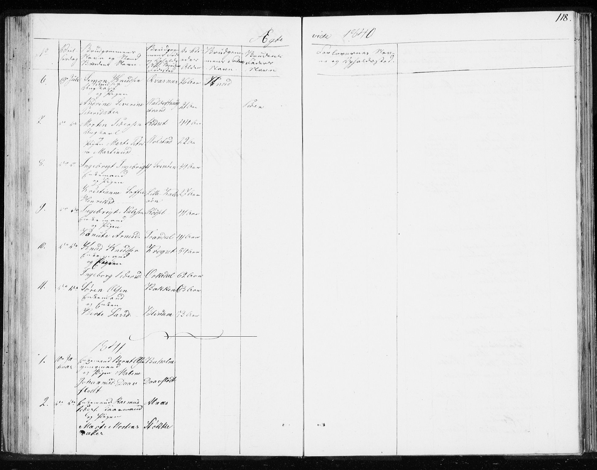 Ministerialprotokoller, klokkerbøker og fødselsregistre - Møre og Romsdal, AV/SAT-A-1454/528/L0414: Curate's parish register no. 528B02, 1833-1844, p. 118