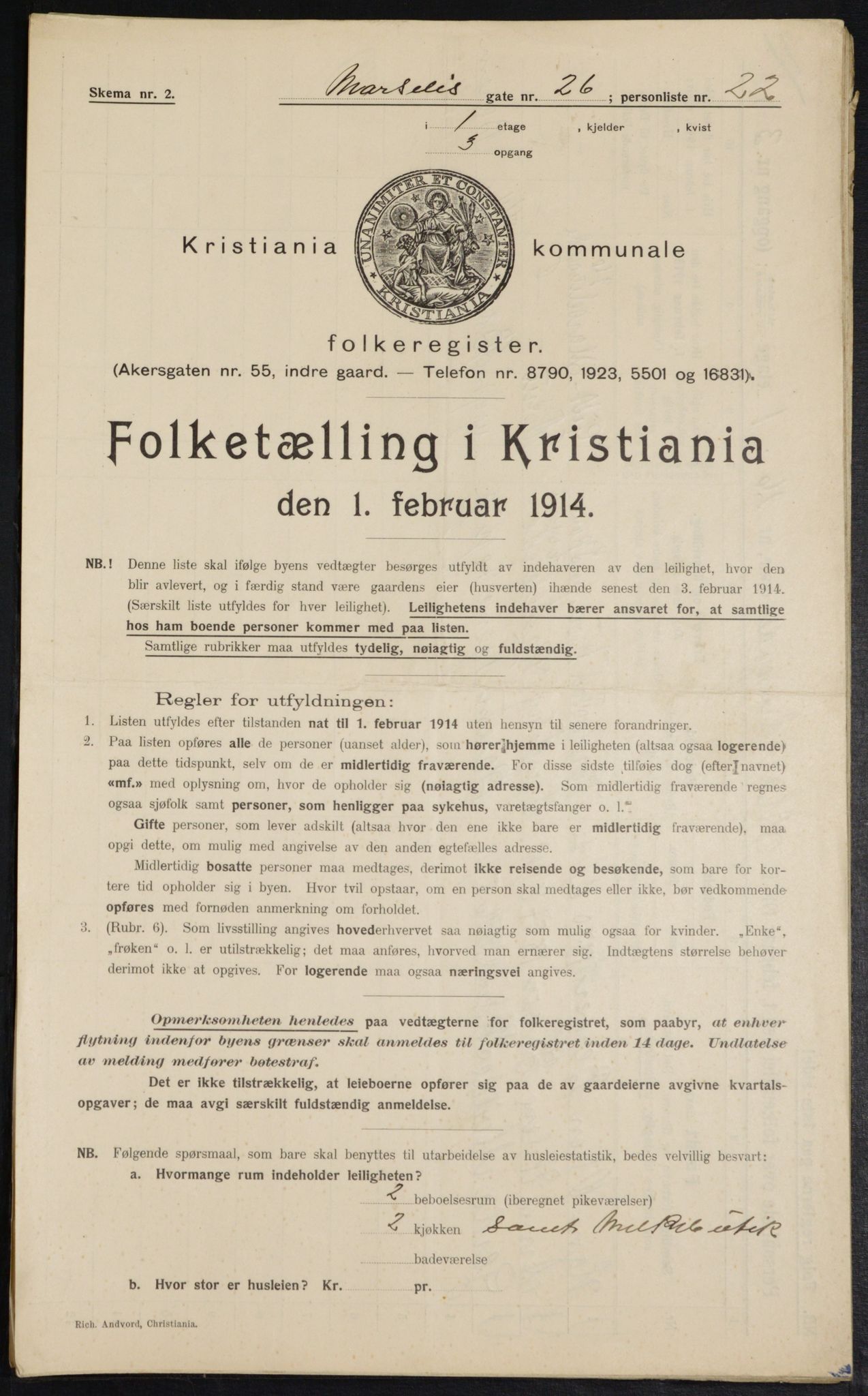 OBA, Municipal Census 1914 for Kristiania, 1914, p. 64410