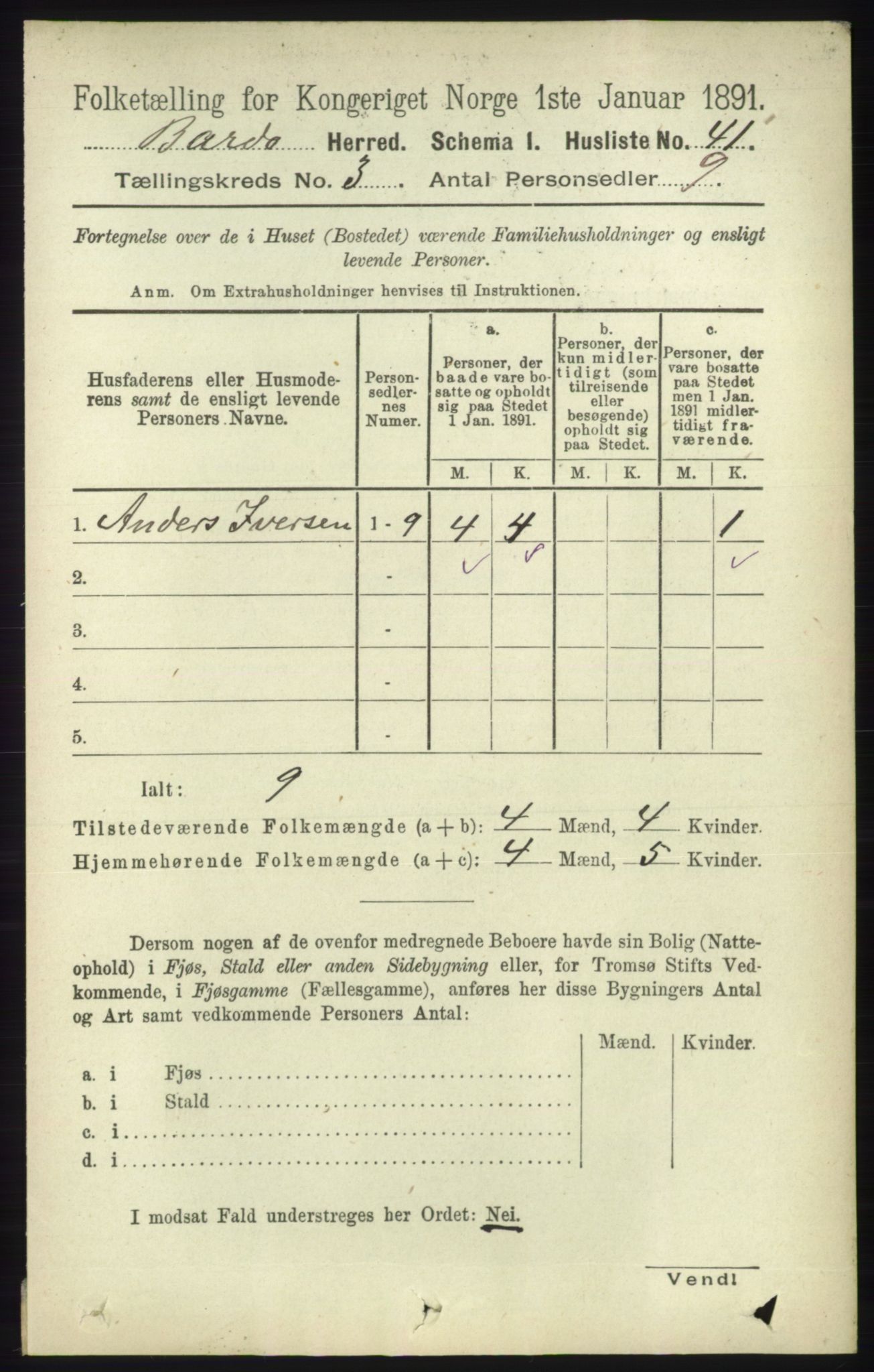 RA, 1891 census for 1922 Bardu, 1891, p. 900
