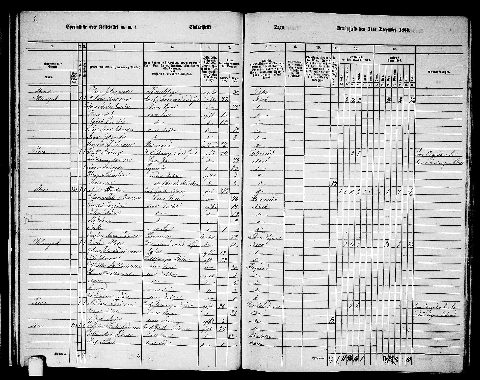 RA, 1865 census for Nærøy, 1865, p. 28