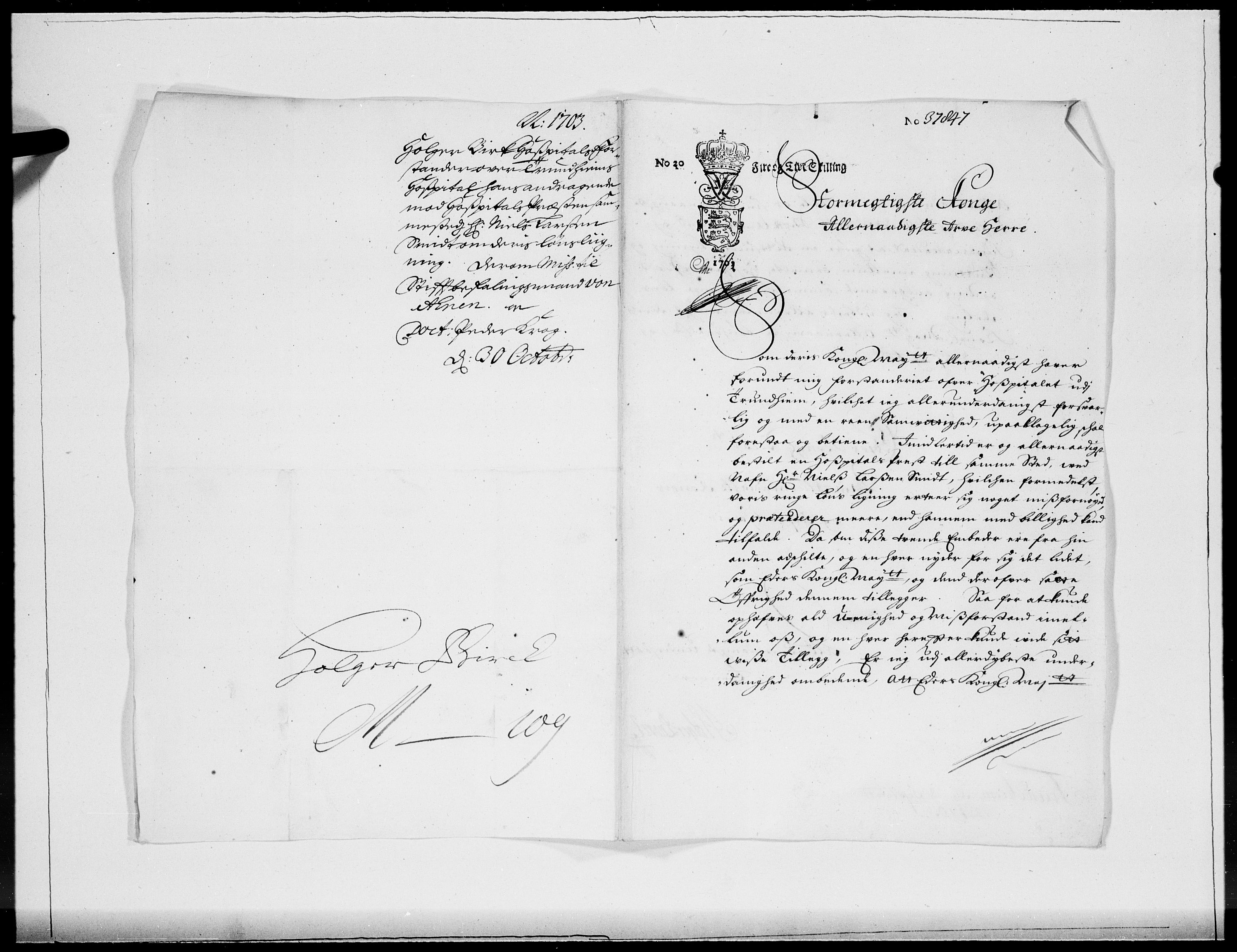 Danske Kanselli 1572-1799, AV/RA-EA-3023/F/Fc/Fcc/Fcca/L0054: Norske innlegg 1572-1799, 1703, p. 481