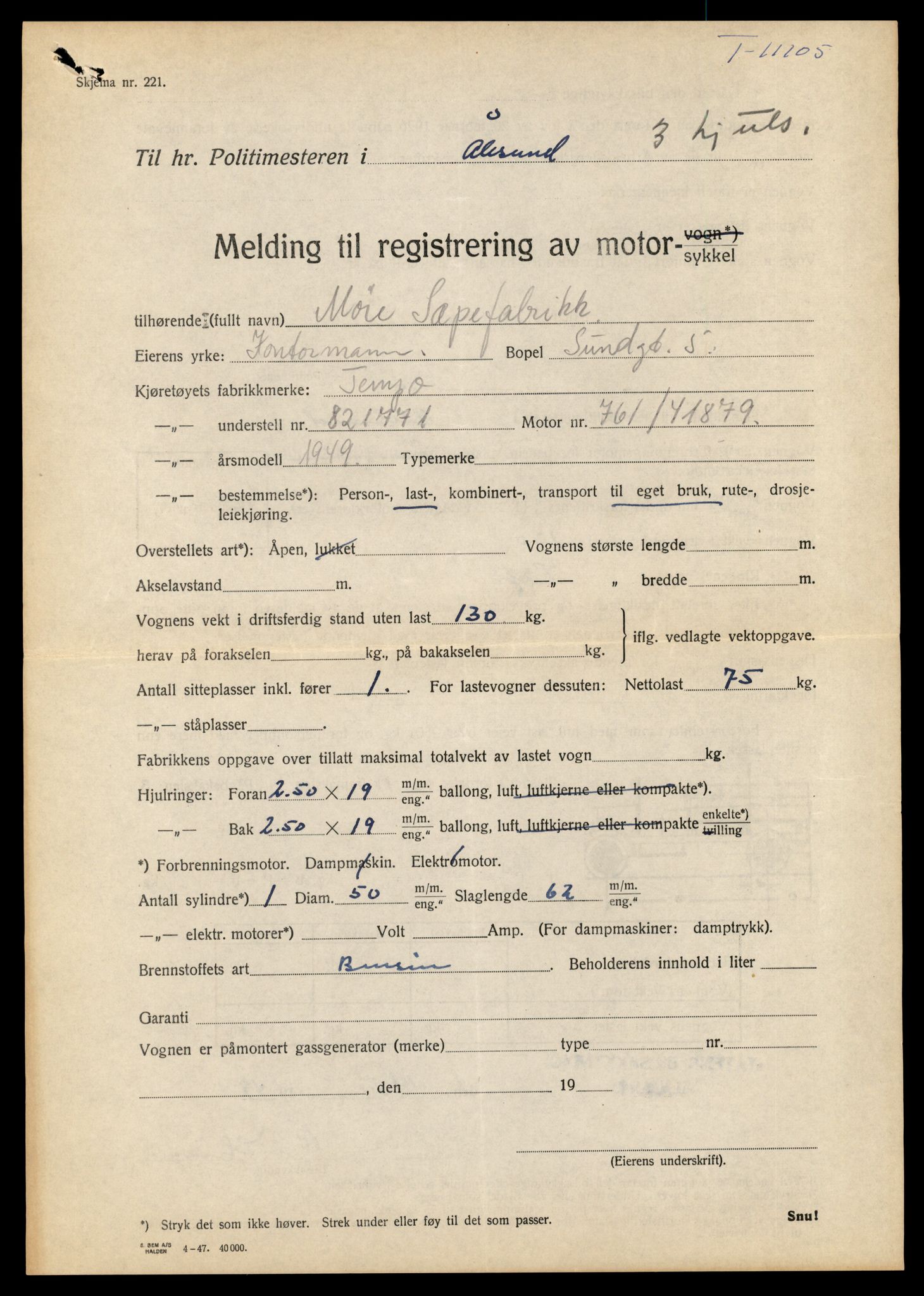 Møre og Romsdal vegkontor - Ålesund trafikkstasjon, AV/SAT-A-4099/F/Fe/L0029: Registreringskort for kjøretøy T 11430 - T 11619, 1927-1998, p. 1507