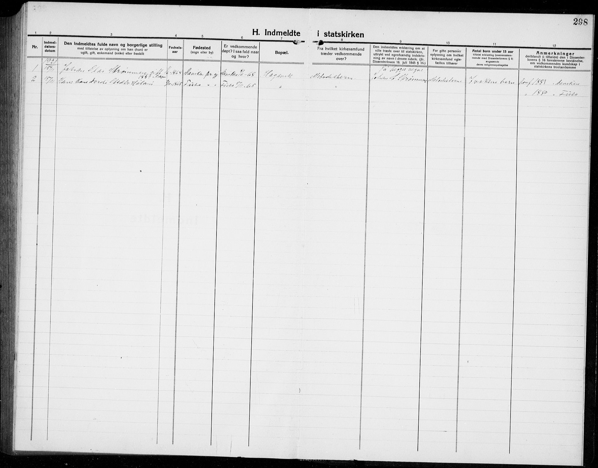 Os sokneprestembete, SAB/A-99929: Parish register (copy) no. A 5, 1923-1941, p. 298