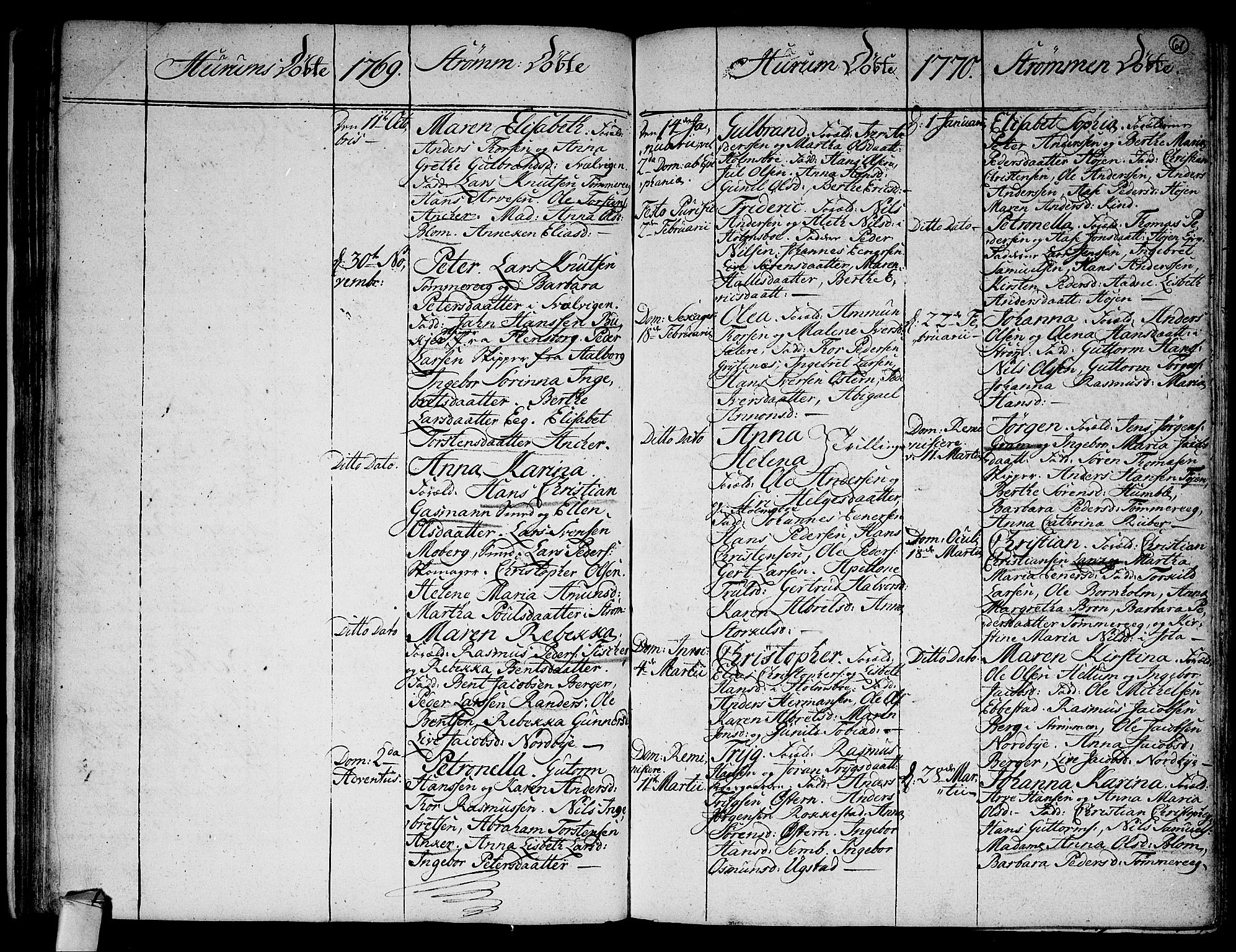 Hurum kirkebøker, SAKO/A-229/F/Fa/L0006: Parish register (official) no. 6, 1756-1770, p. 61