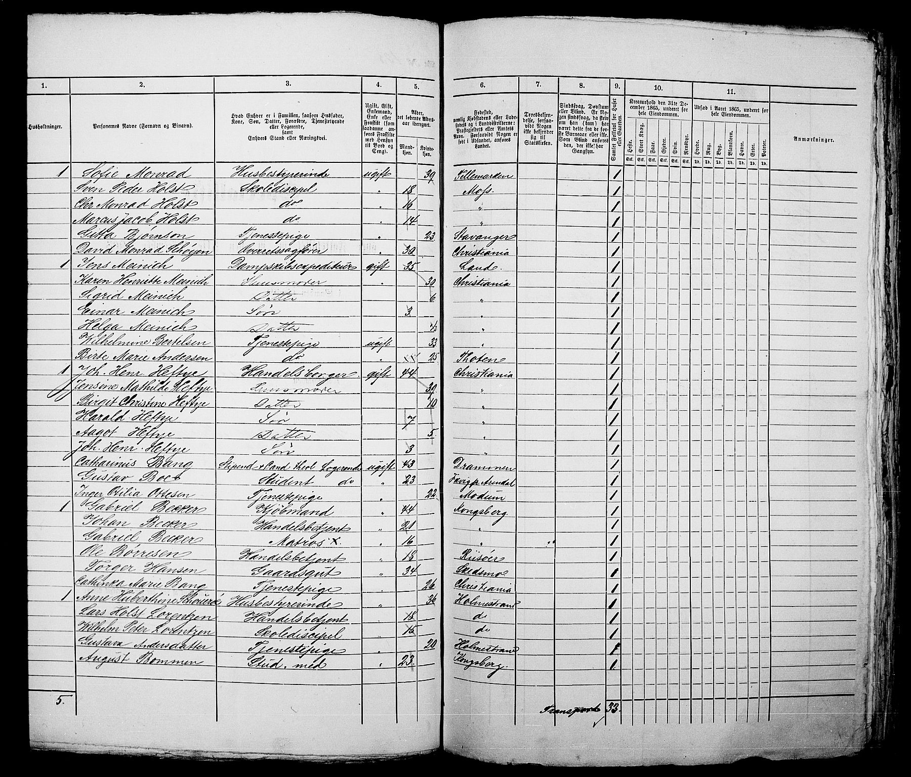 RA, 1865 census for Kristiania, 1865, p. 360