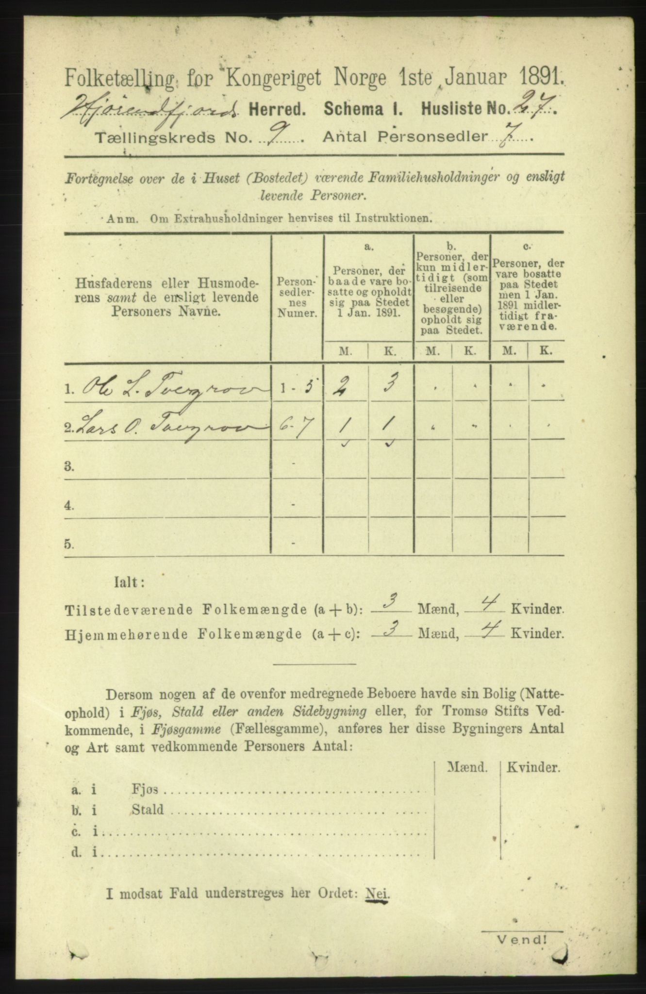 RA, 1891 census for 1522 Hjørundfjord, 1891, p. 2193