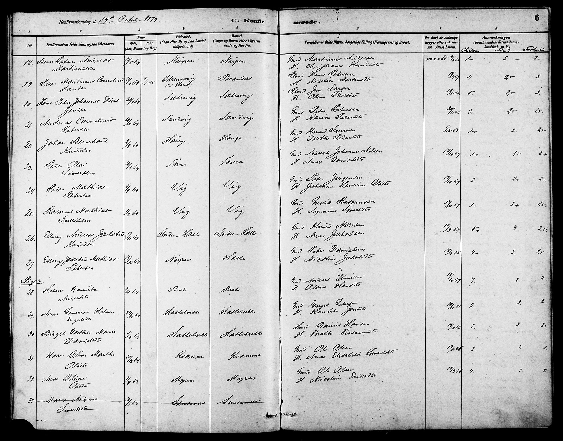 Ministerialprotokoller, klokkerbøker og fødselsregistre - Møre og Romsdal, AV/SAT-A-1454/503/L0036: Parish register (official) no. 503A04, 1879-1883, p. 6
