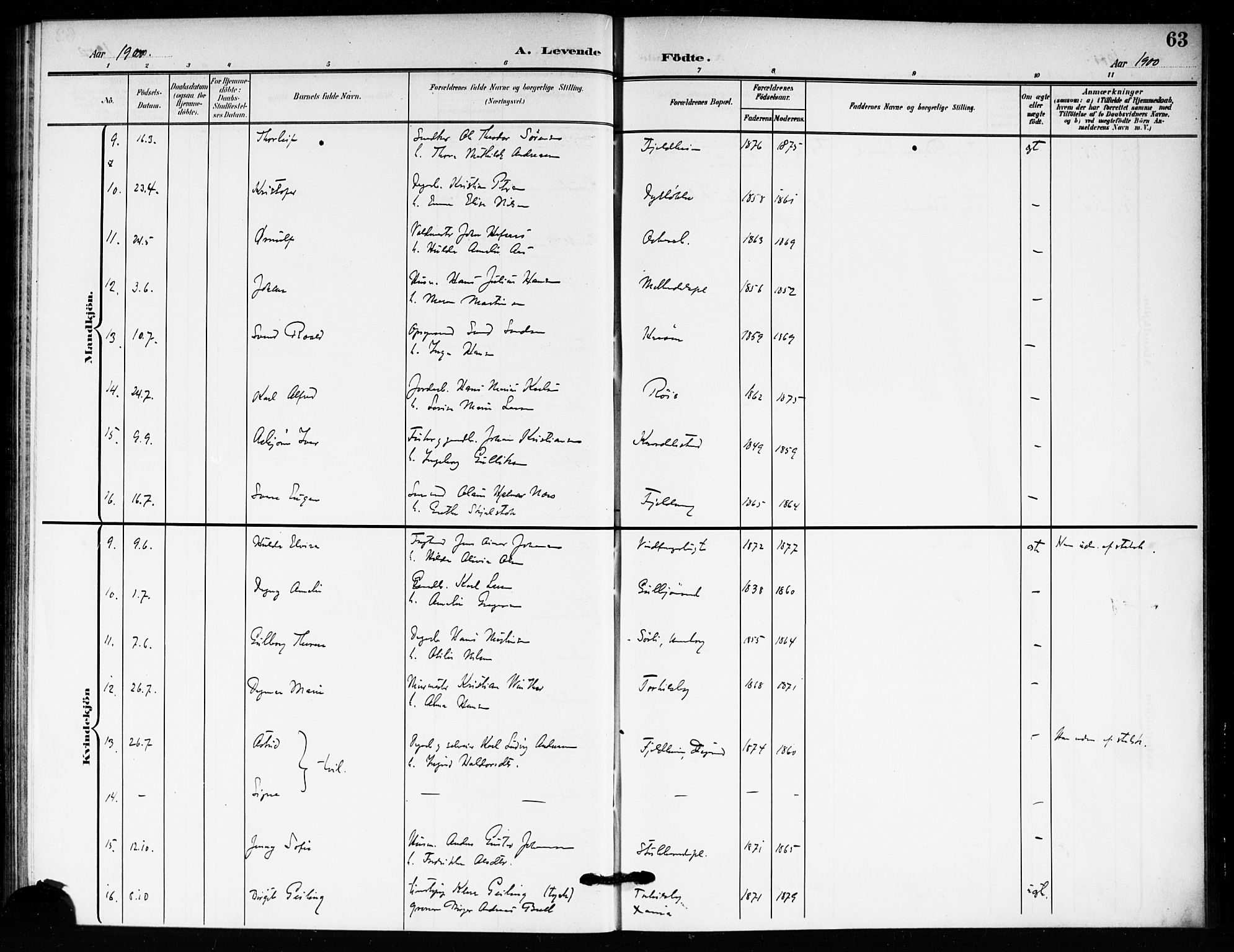 Drøbak prestekontor Kirkebøker, AV/SAO-A-10142a/F/Fc/L0001: Parish register (official) no. III 1, 1871-1900, p. 63