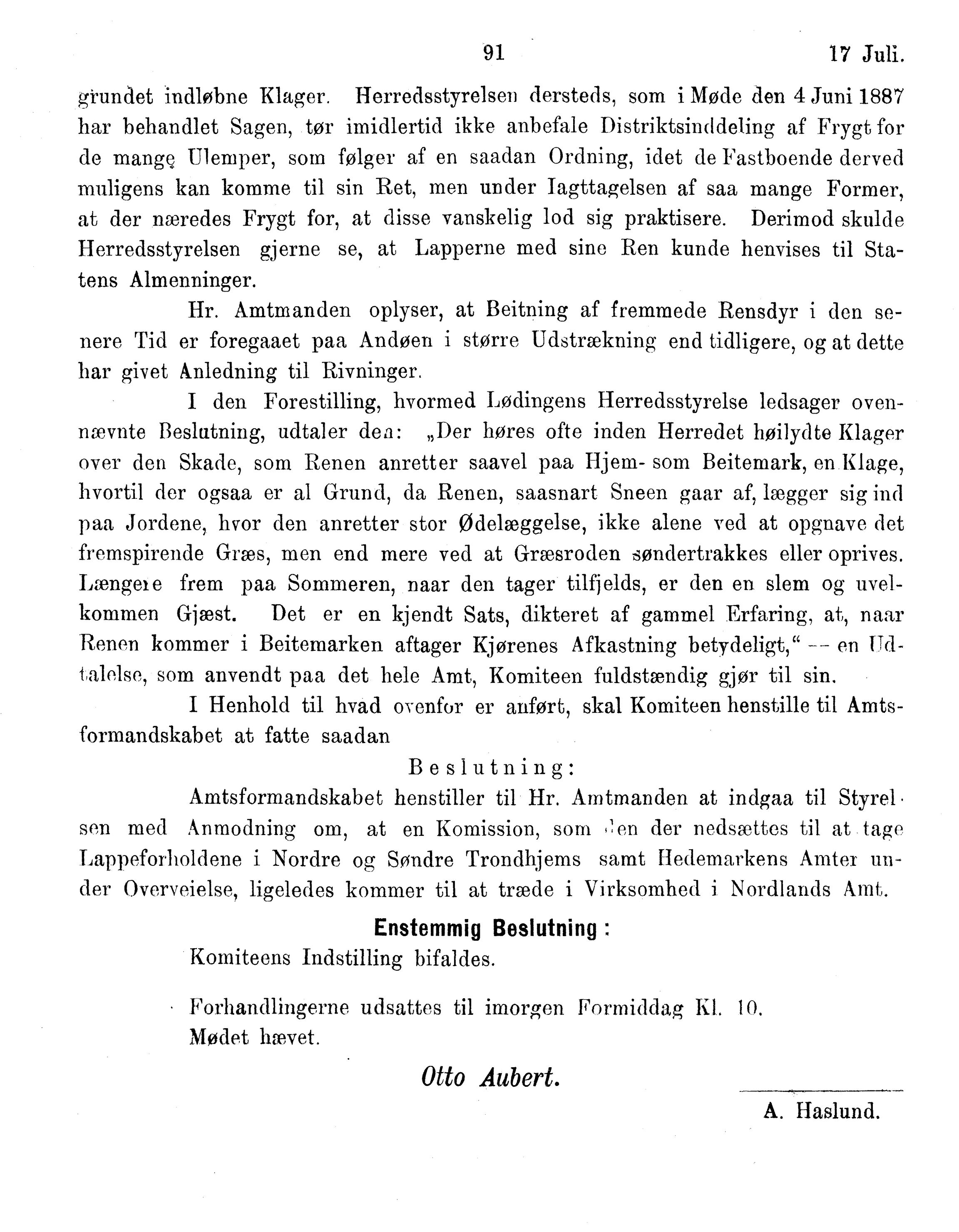 Nordland Fylkeskommune. Fylkestinget, AIN/NFK-17/176/A/Ac/L0015: Fylkestingsforhandlinger 1886-1890, 1886-1890