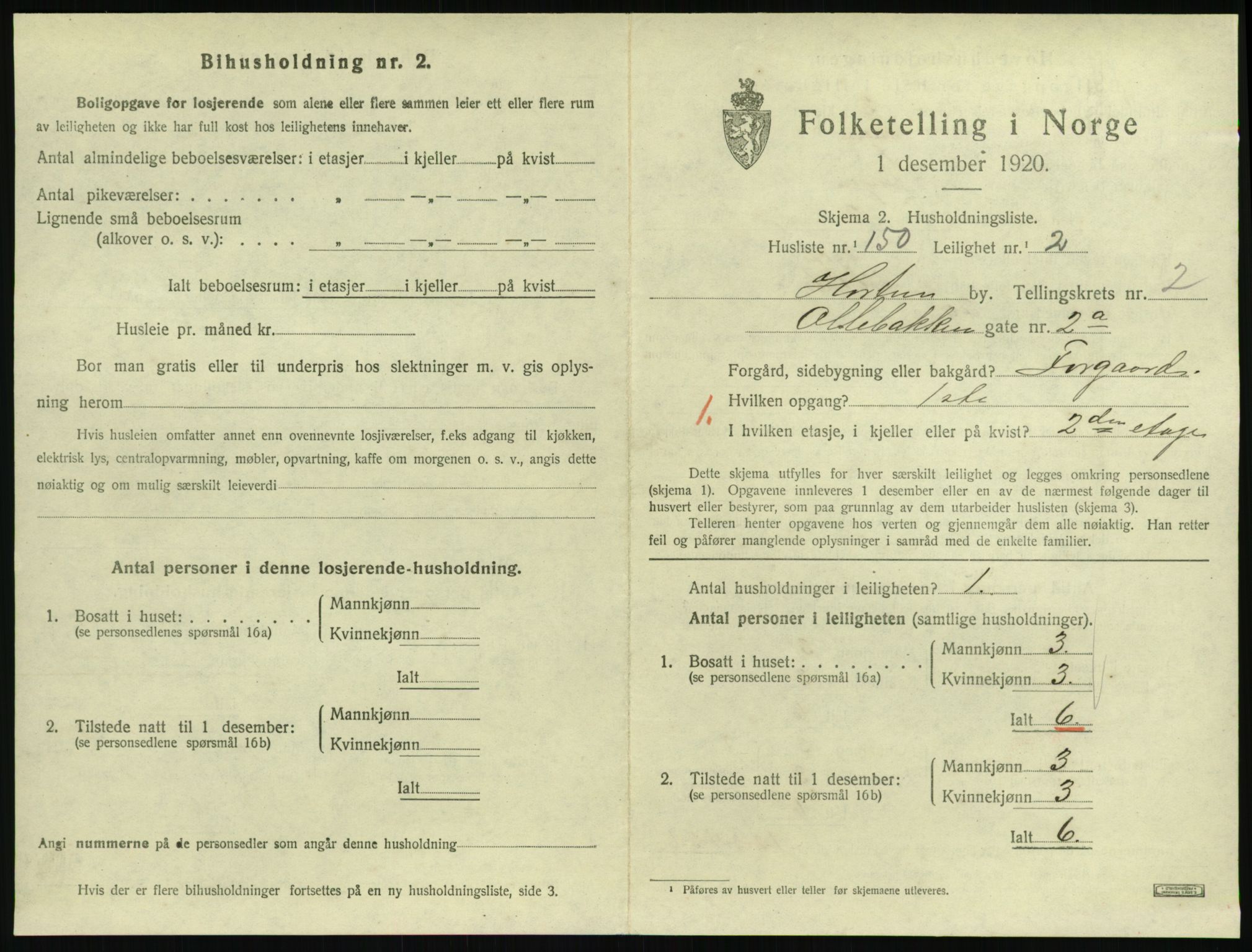 SAKO, 1920 census for Horten, 1920, p. 3899