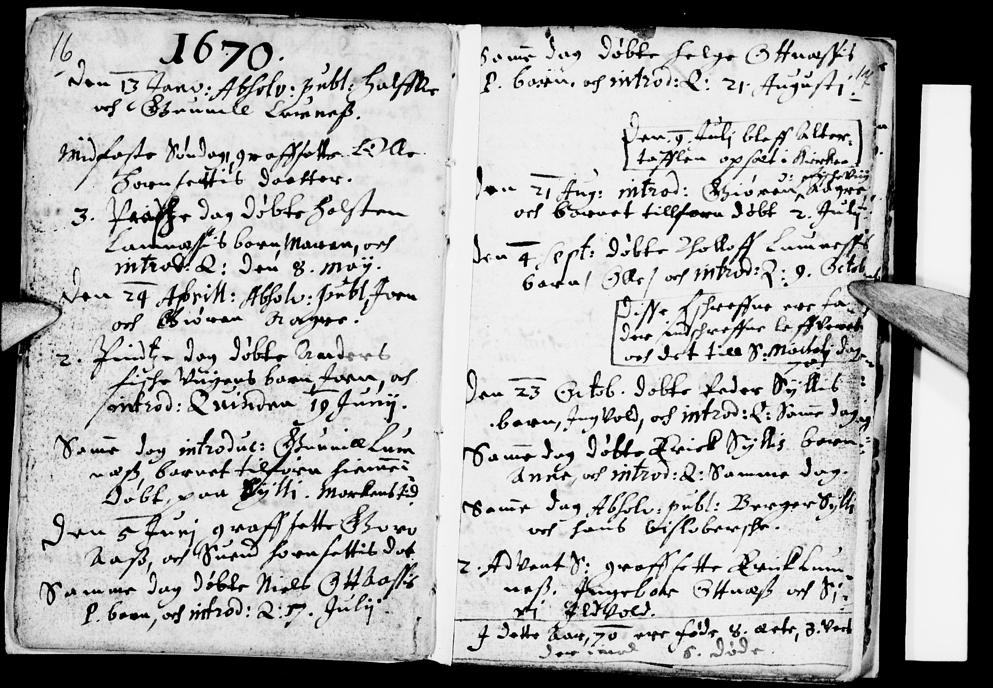 Åmot prestekontor, Hedmark, AV/SAH-PREST-056/H/Ha/Haa/L0001: Parish register (official) no. 1 /1, 1661-1680, p. 16-17