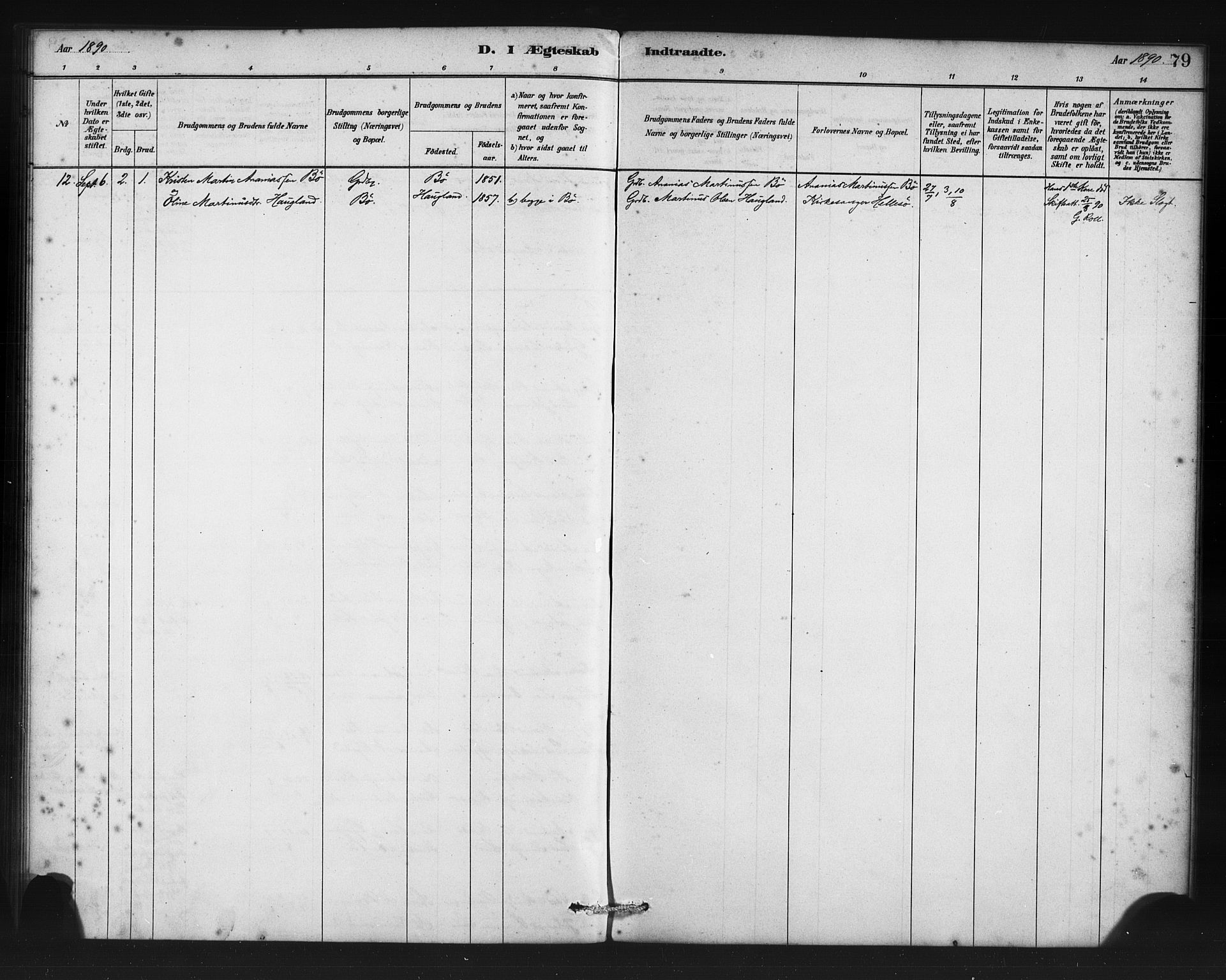 Manger sokneprestembete, AV/SAB-A-76801/H/Haa: Parish register (official) no. C 1, 1881-1890, p. 79