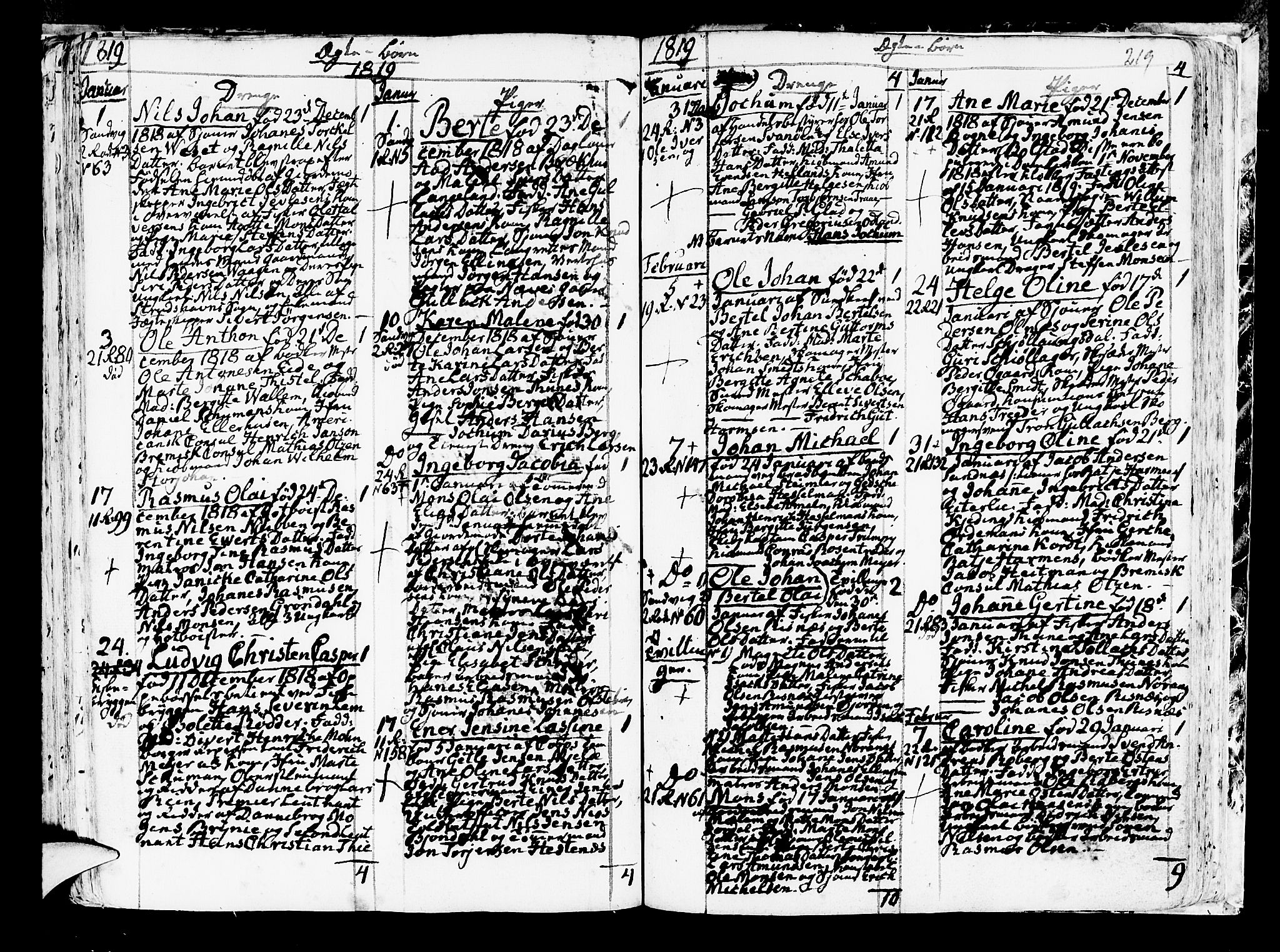 Korskirken sokneprestembete, AV/SAB-A-76101/H/Haa/L0006: Parish register (official) no. A 6, 1790-1820, p. 219