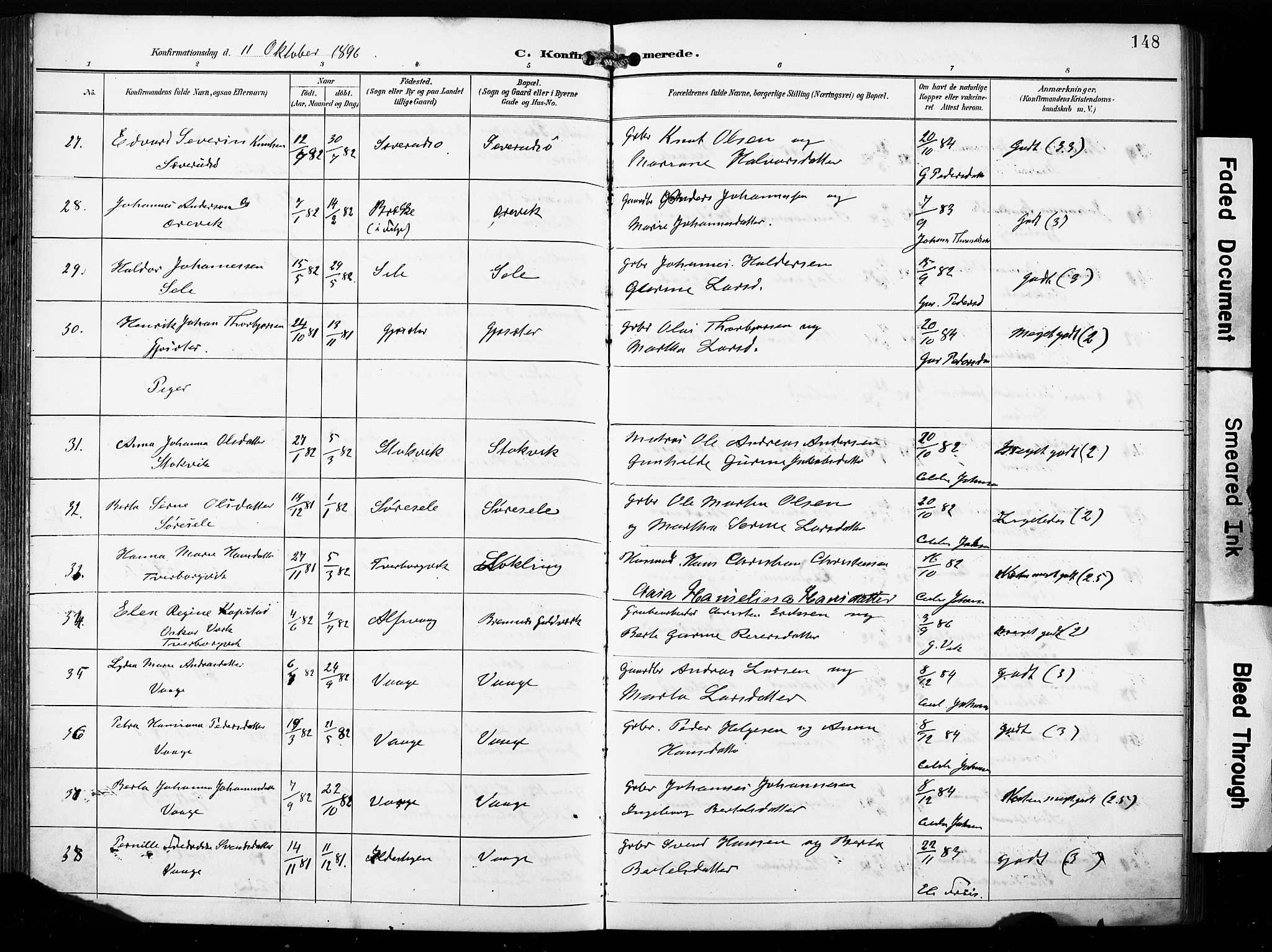 Finnås sokneprestembete, AV/SAB-A-99925/H/Ha/Haa/Haac/L0002: Parish register (official) no. C 2, 1895-1904, p. 148