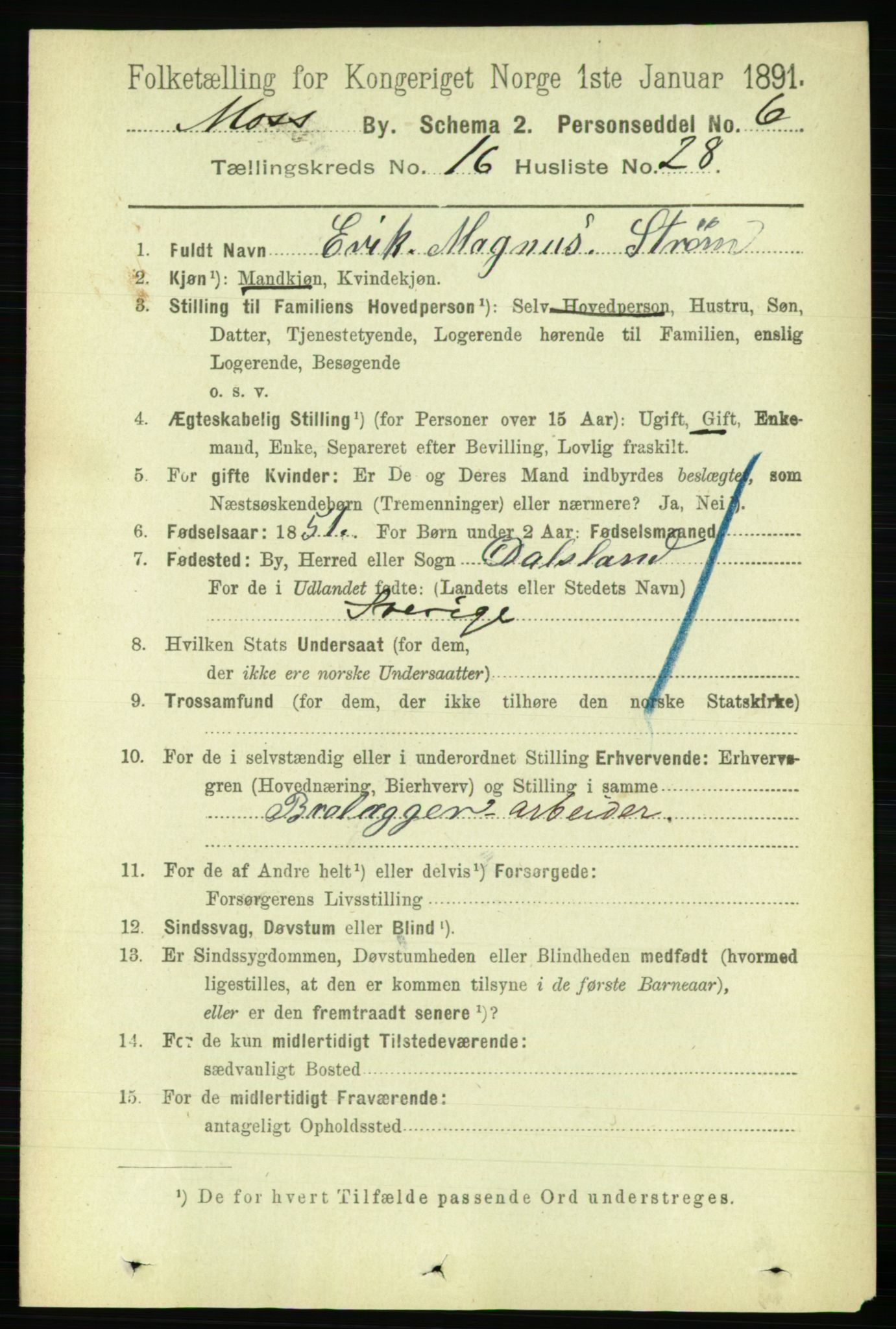 RA, 1891 census for 0104 Moss, 1891, p. 7832