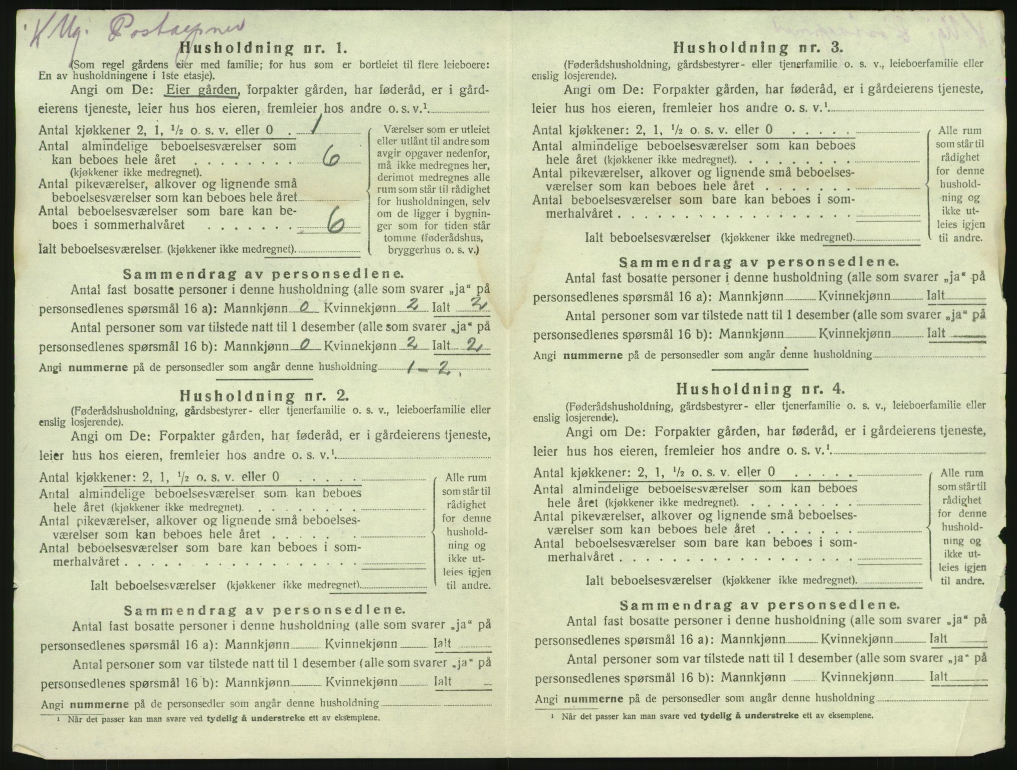 SAKO, 1920 census for Brunlanes, 1920, p. 1478