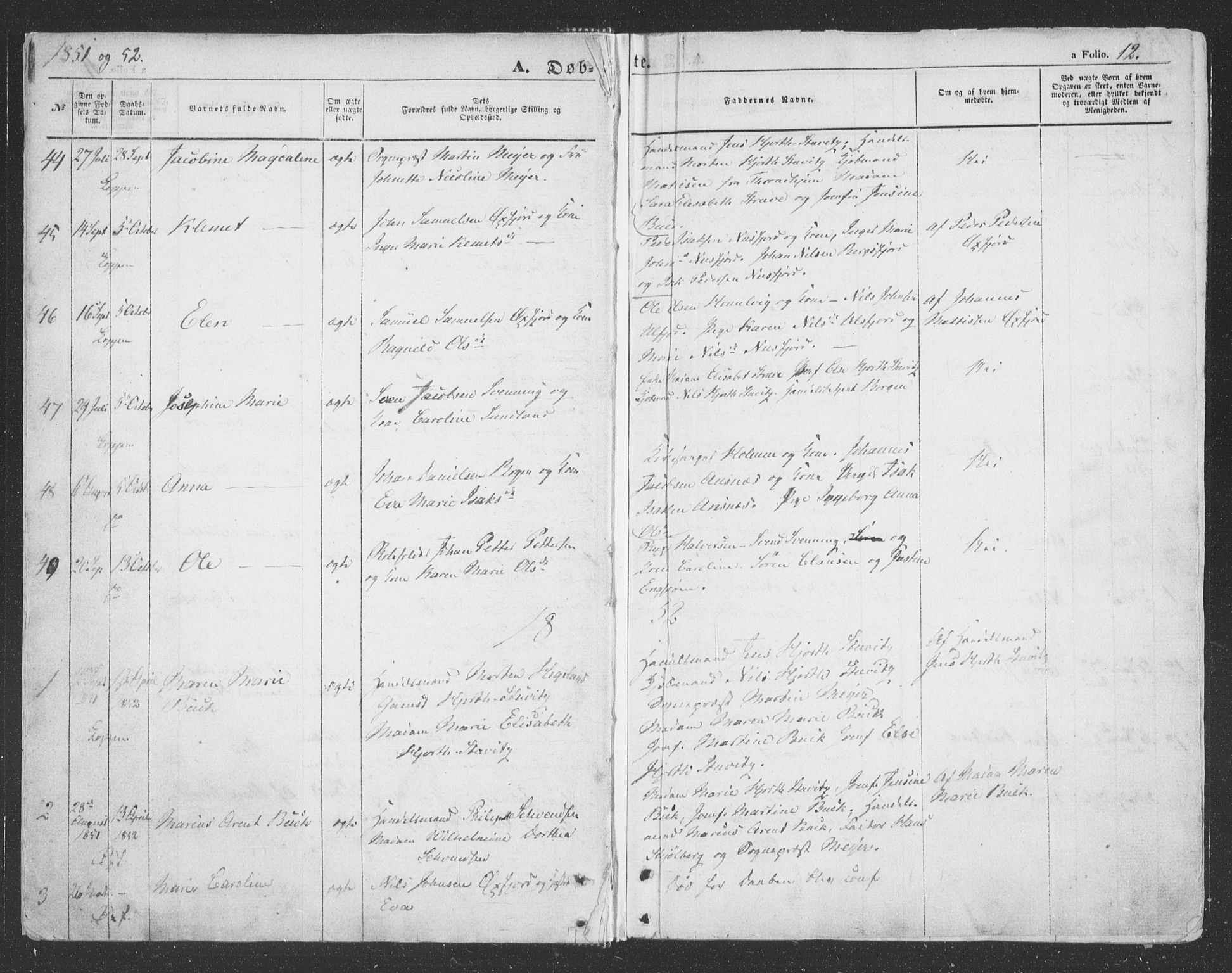 Loppa sokneprestkontor, SATØ/S-1339/H/Ha/L0004kirke: Parish register (official) no. 4, 1849-1868, p. 12