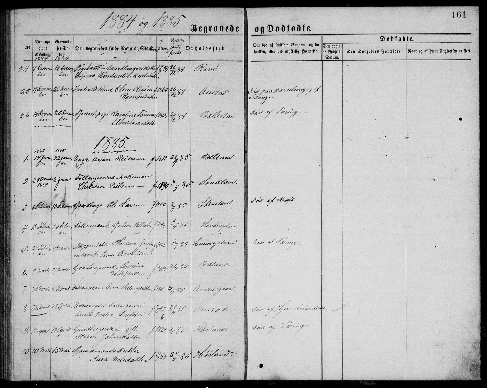 Lyngdal sokneprestkontor, AV/SAK-1111-0029/F/Fb/Fba/L0002: Parish register (copy) no. B 2, 1876-1886, p. 161