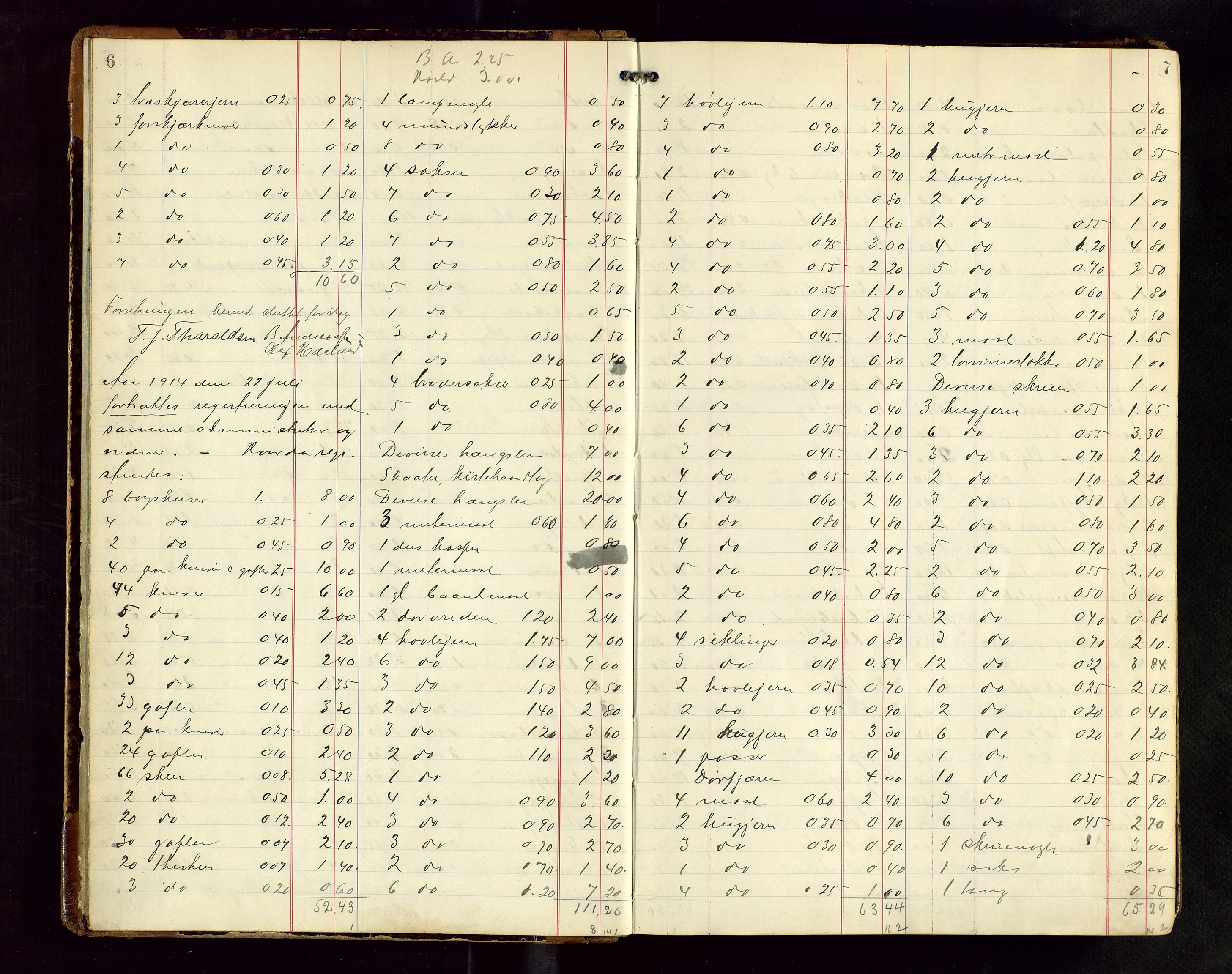 Haugesund tingrett, AV/SAST-A-101415/01/IV/IVB/L0004: Skifteregistreringsprotokoll, med register, 1914-1923, p. 6-7