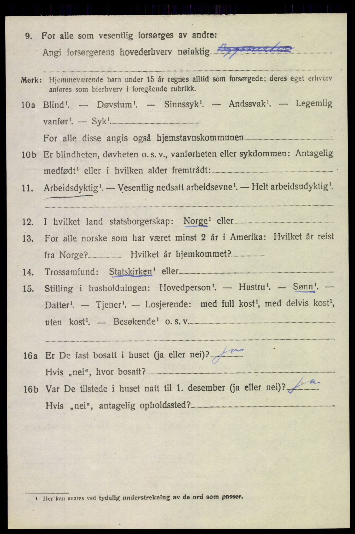 SAH, 1920 census for Søndre Land, 1920, p. 1226