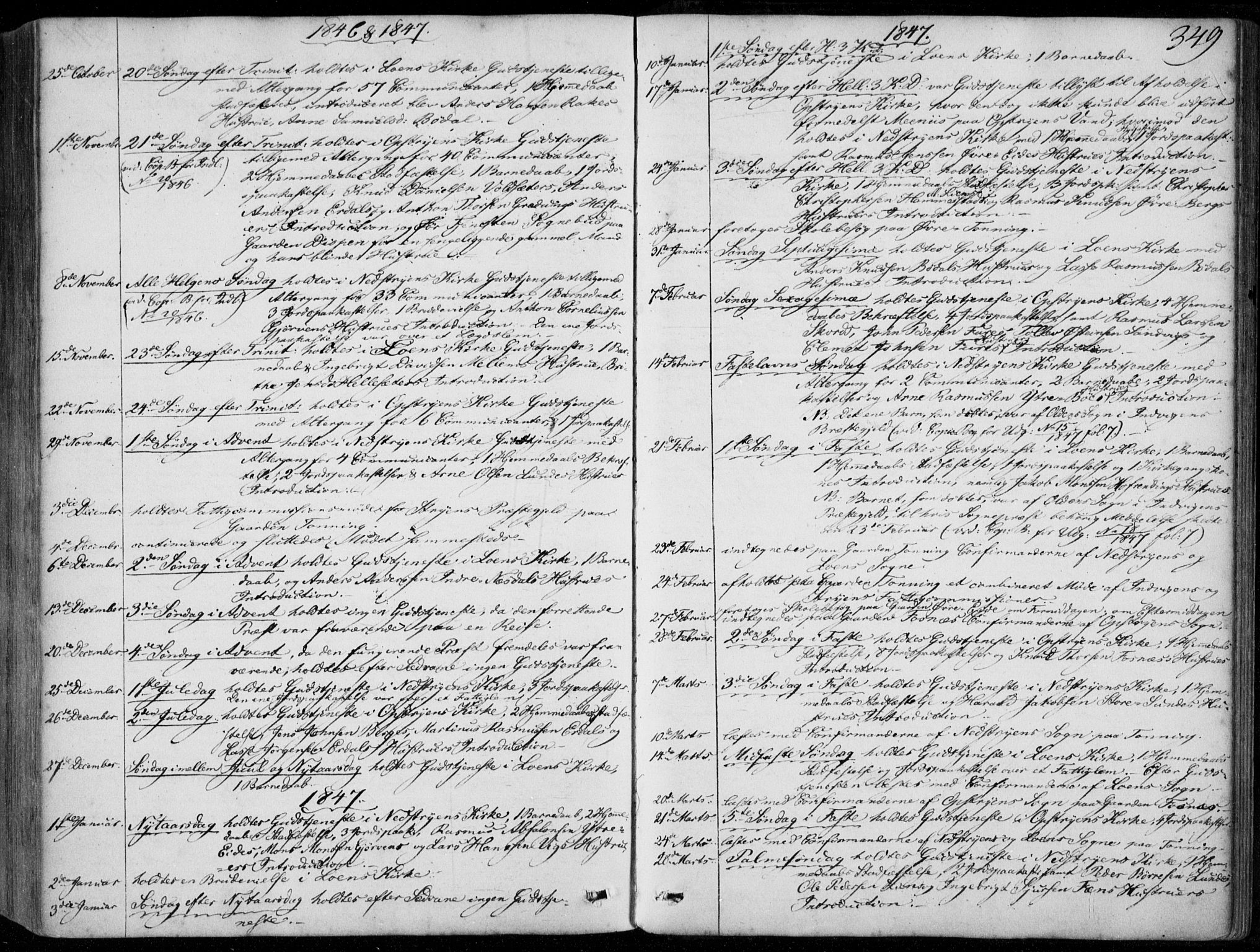 Stryn Sokneprestembete, SAB/A-82501: Parish register (official) no. A 2, 1844-1861, p. 349