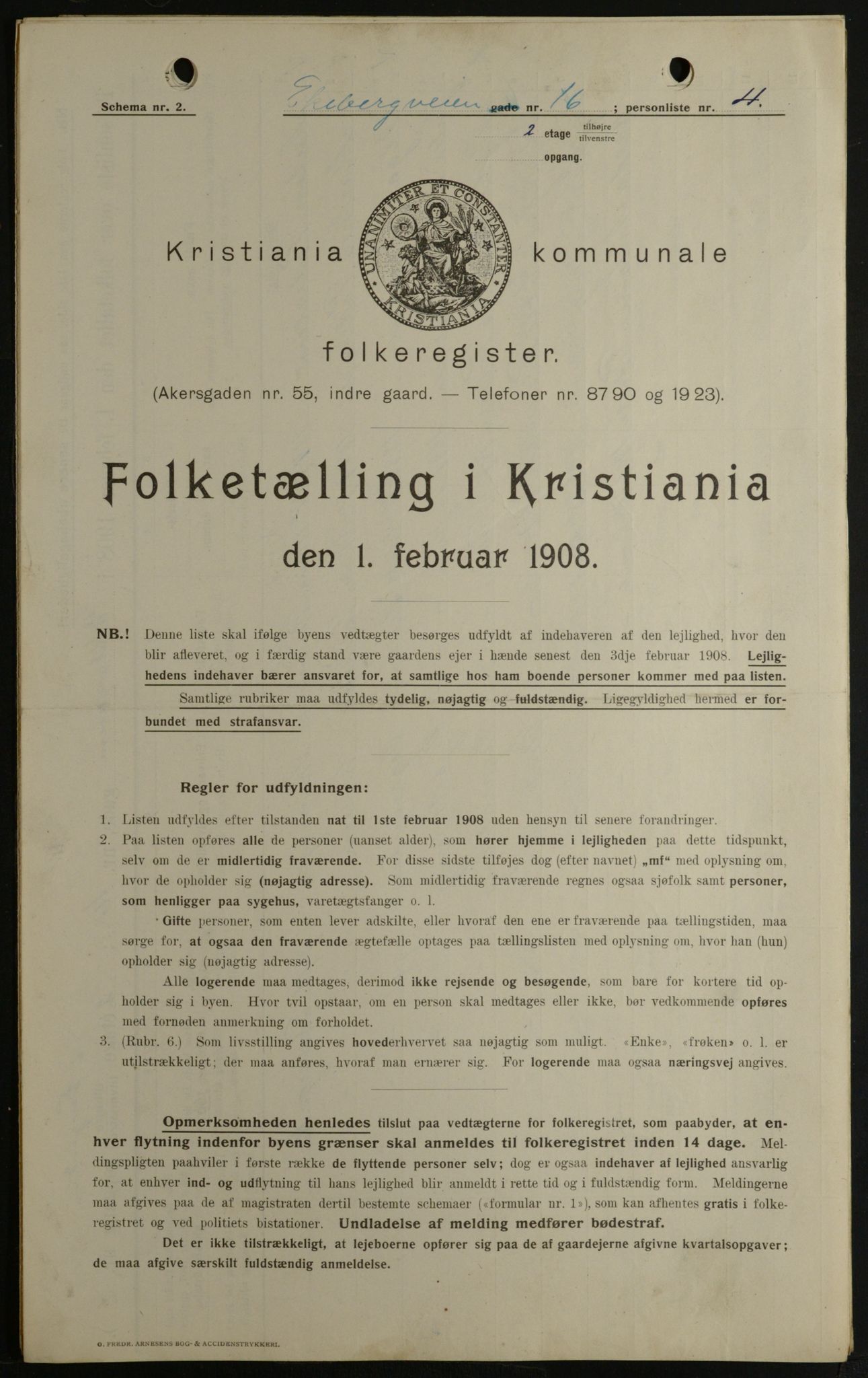 OBA, Municipal Census 1908 for Kristiania, 1908, p. 18533