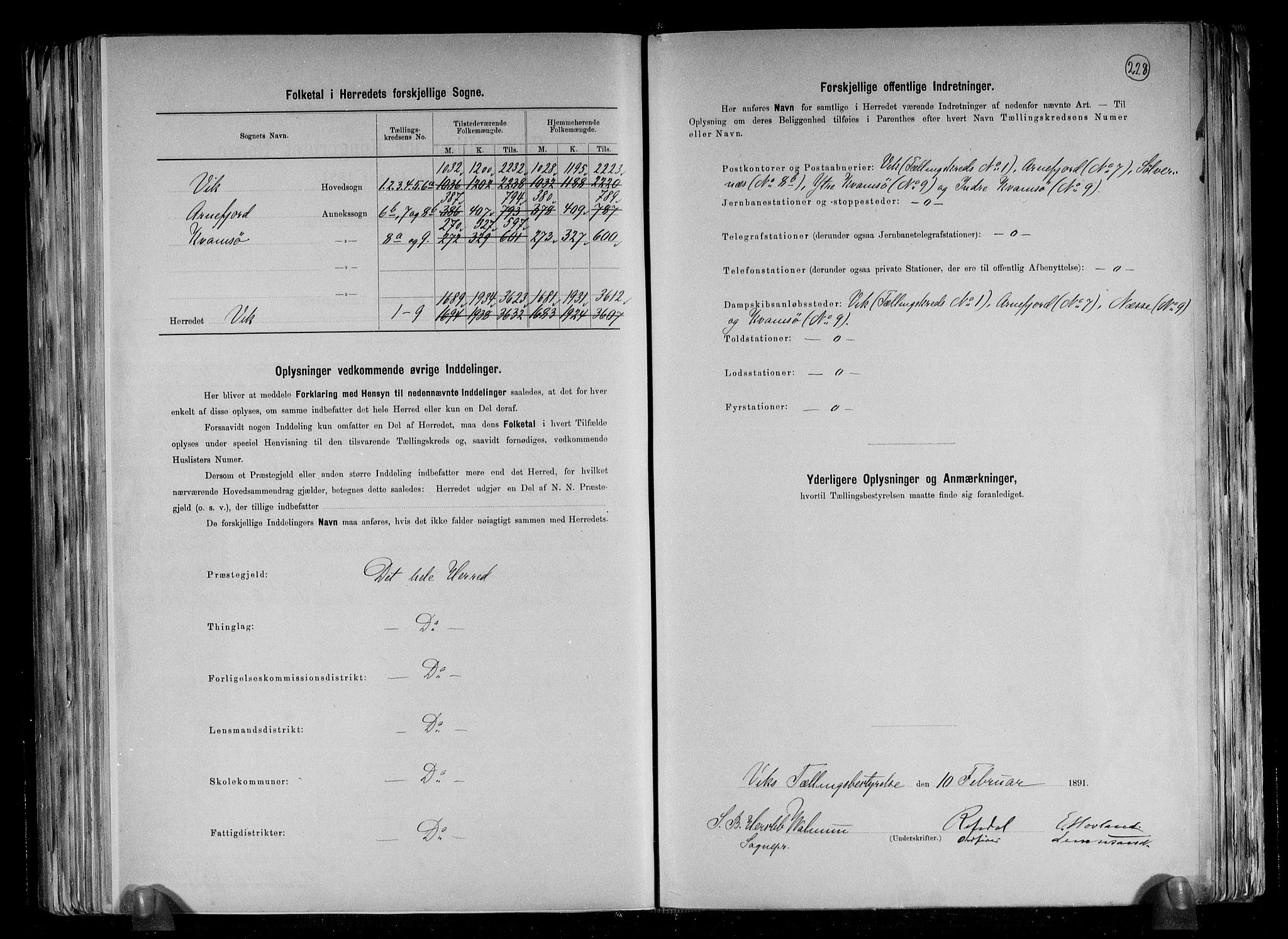 RA, 1891 census for 1417 Vik, 1891, p. 3