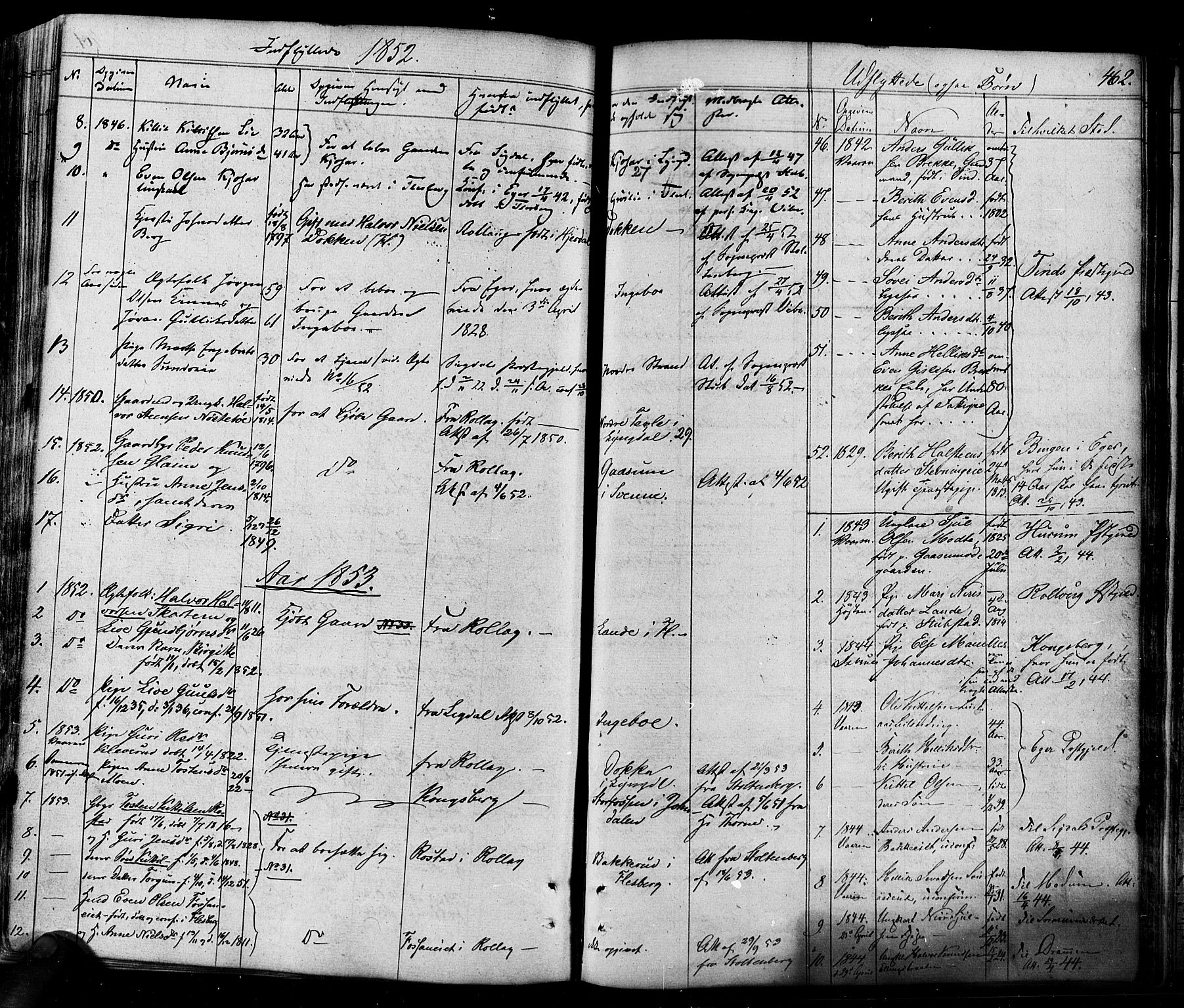 Flesberg kirkebøker, SAKO/A-18/F/Fa/L0006: Parish register (official) no. I 6, 1834-1860, p. 462