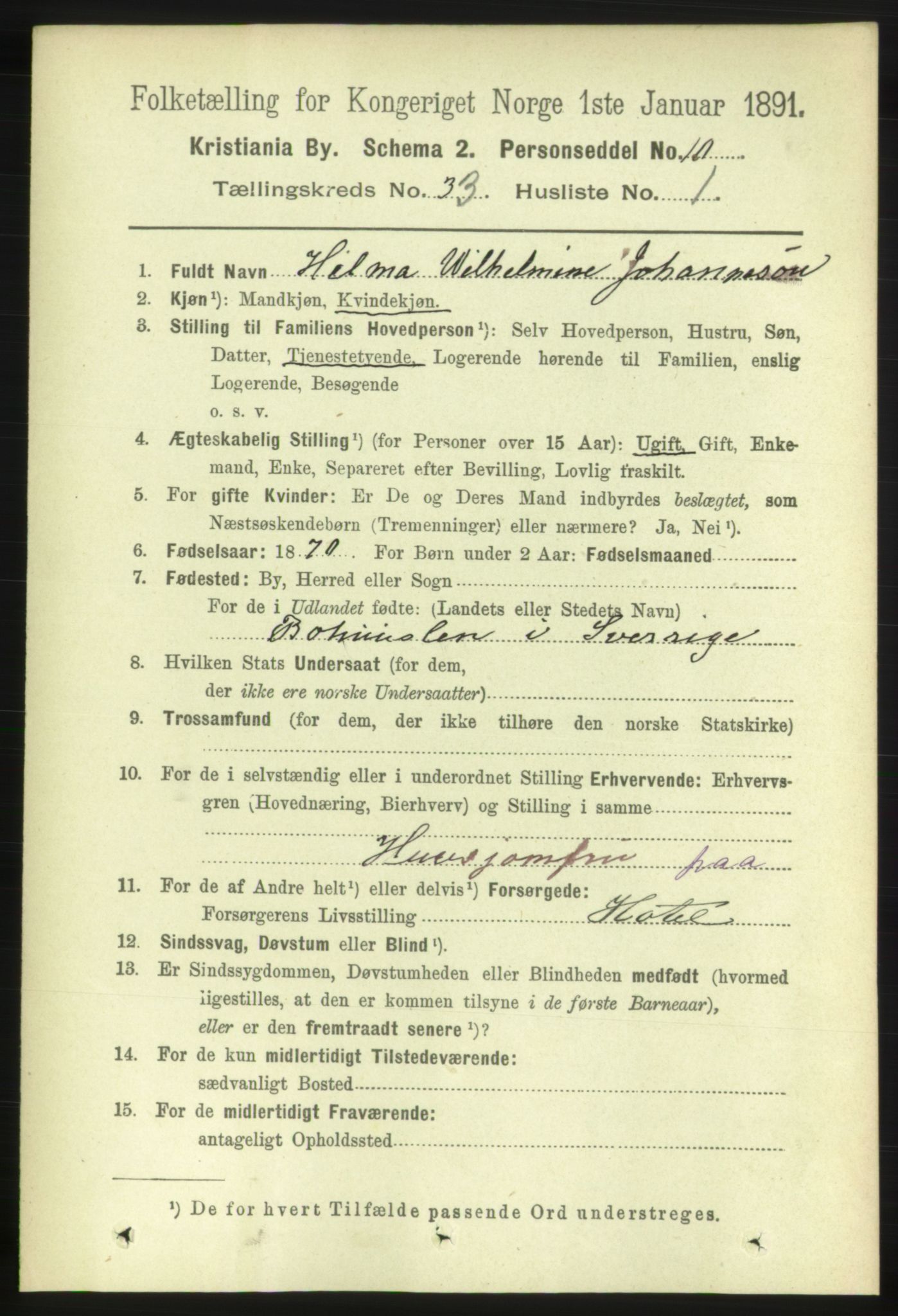 RA, 1891 census for 0301 Kristiania, 1891, p. 17709