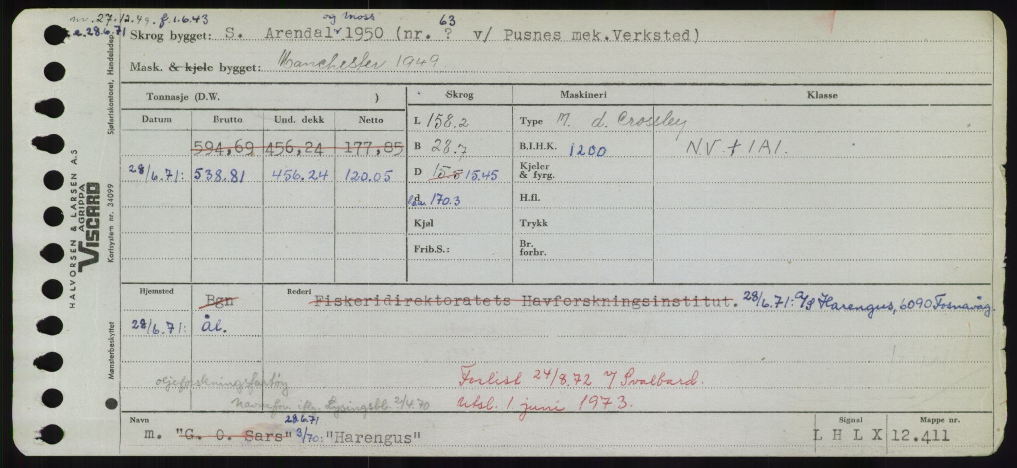 Sjøfartsdirektoratet med forløpere, Skipsmålingen, RA/S-1627/H/Hd/L0014: Fartøy, H-Havl, p. 327