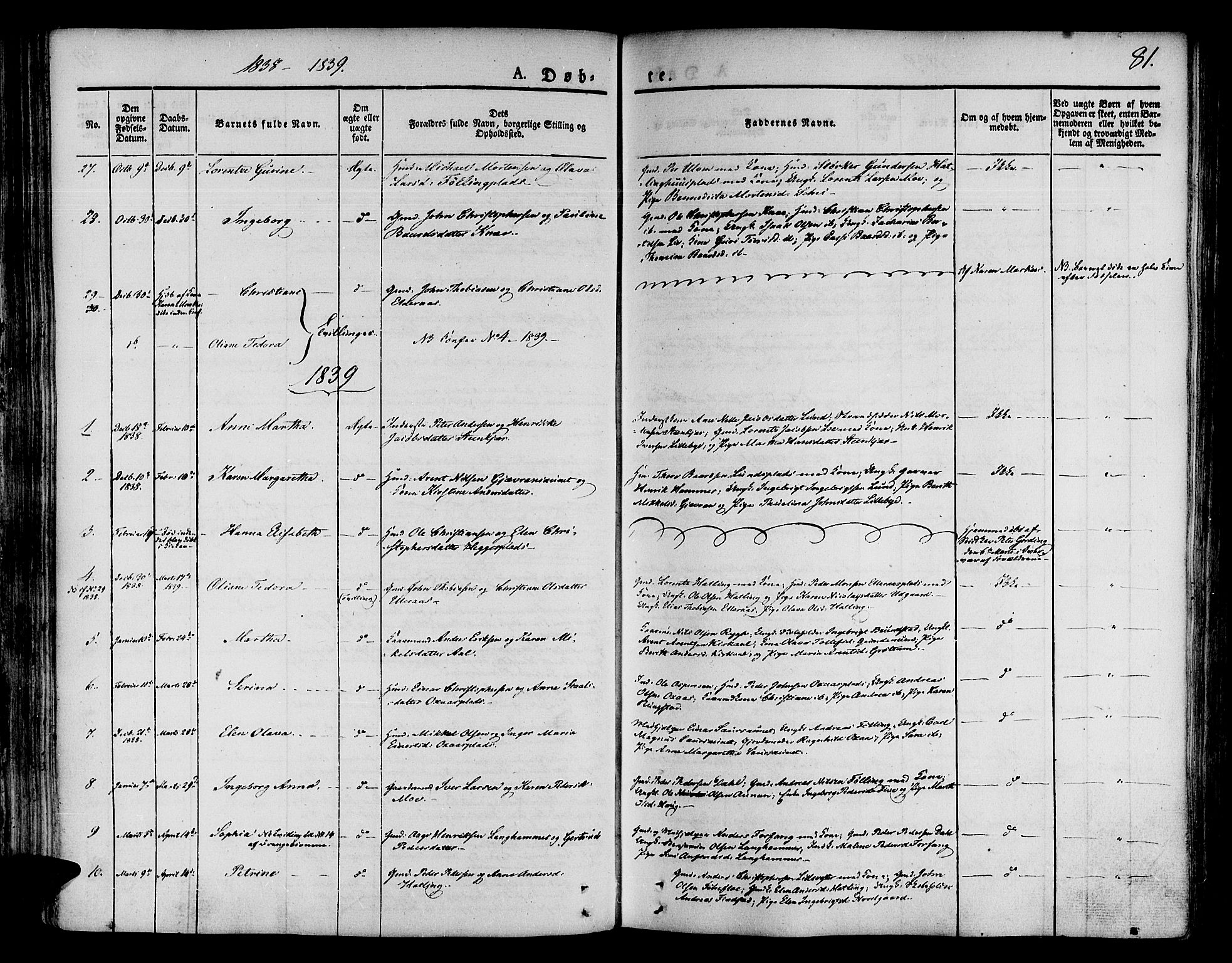 Ministerialprotokoller, klokkerbøker og fødselsregistre - Nord-Trøndelag, SAT/A-1458/746/L0445: Parish register (official) no. 746A04, 1826-1846, p. 81