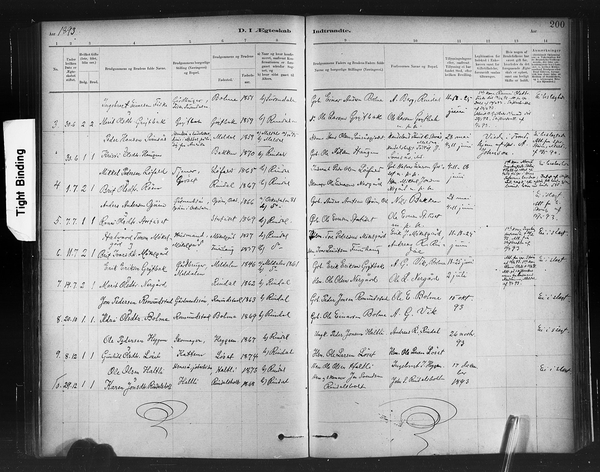 Ministerialprotokoller, klokkerbøker og fødselsregistre - Møre og Romsdal, AV/SAT-A-1454/598/L1069: Parish register (official) no. 598A03, 1882-1895, p. 200