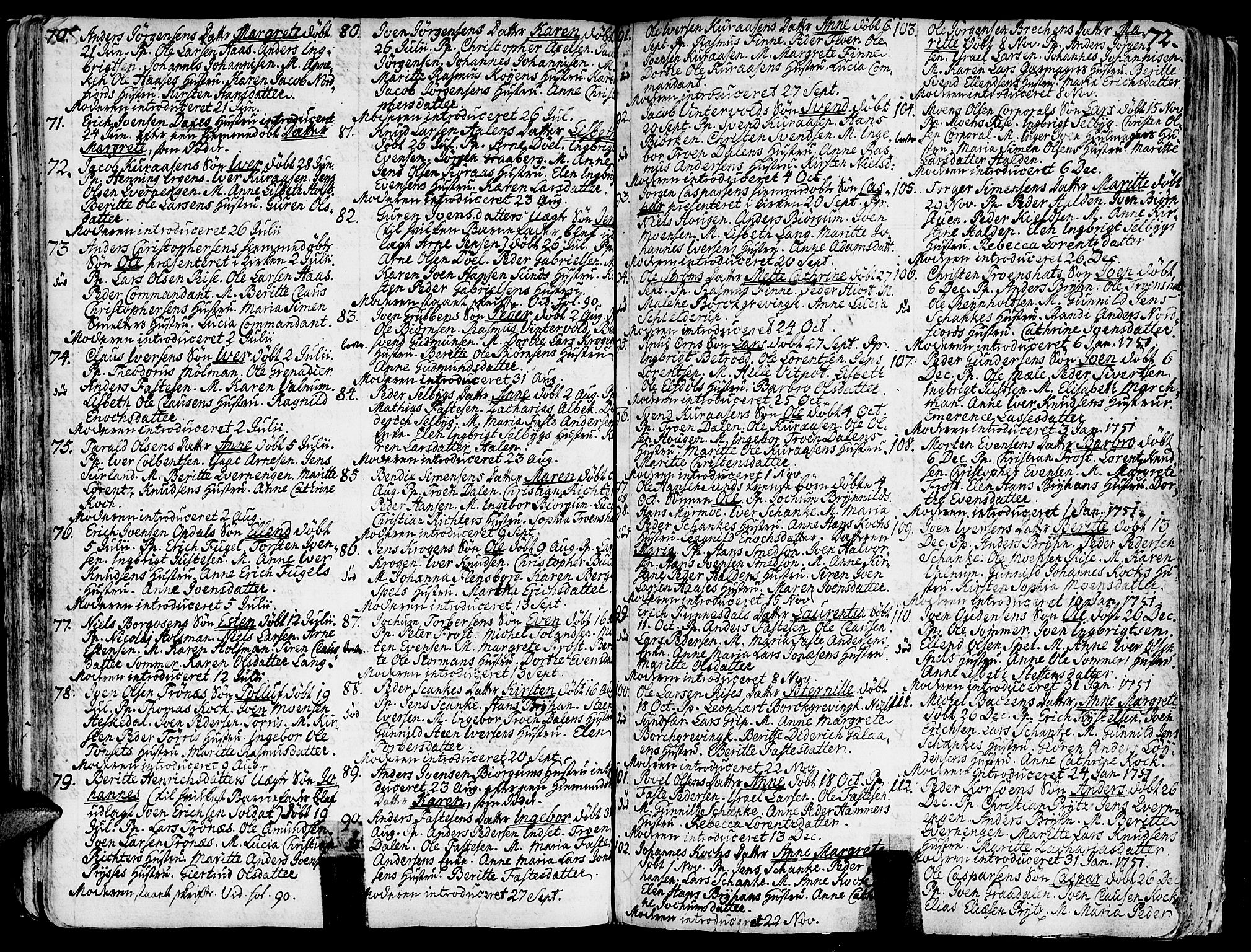 Ministerialprotokoller, klokkerbøker og fødselsregistre - Sør-Trøndelag, SAT/A-1456/681/L0925: Parish register (official) no. 681A03, 1727-1766, p. 72