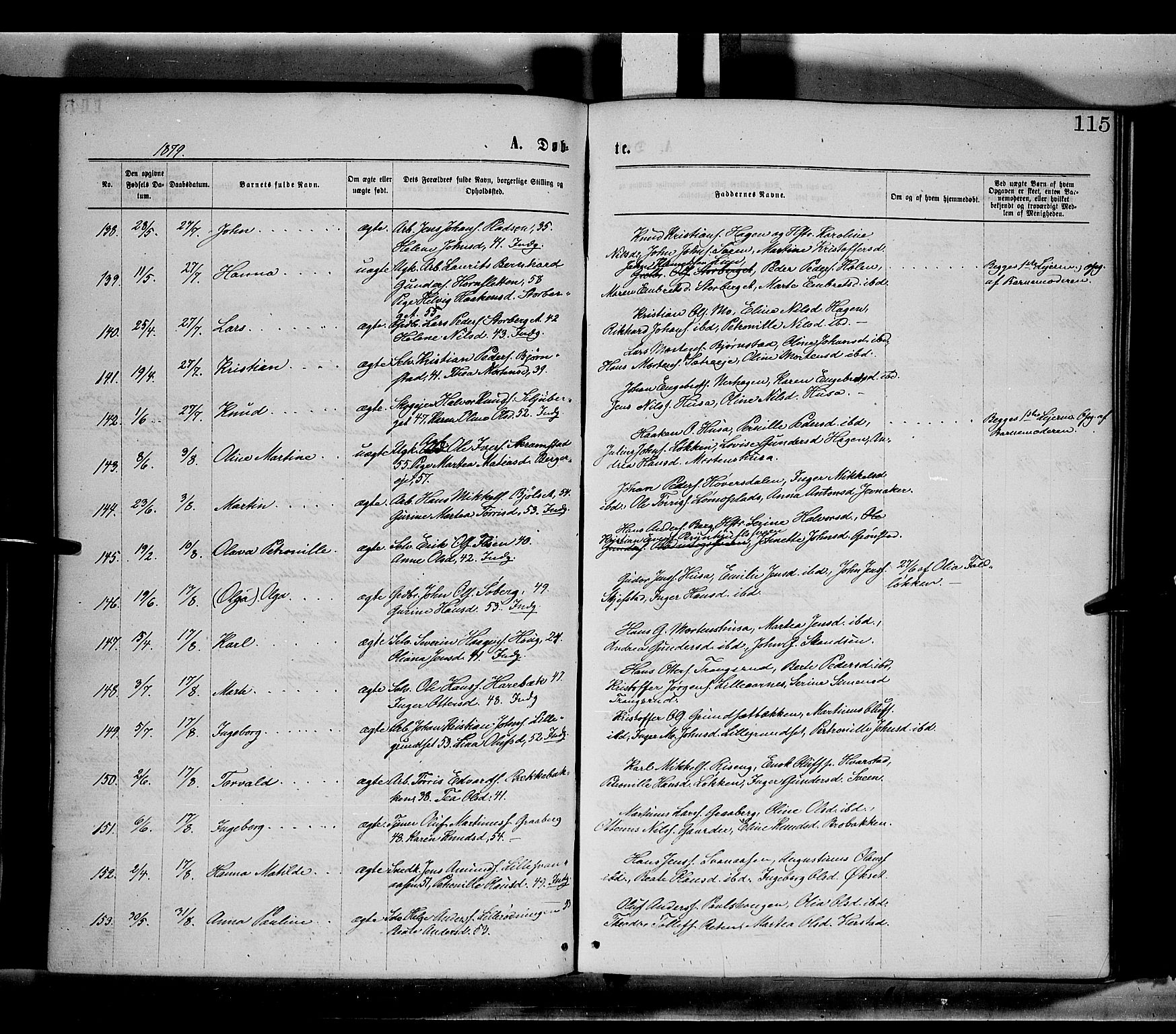 Elverum prestekontor, AV/SAH-PREST-044/H/Ha/Haa/L0011: Parish register (official) no. 11, 1869-1879, p. 115