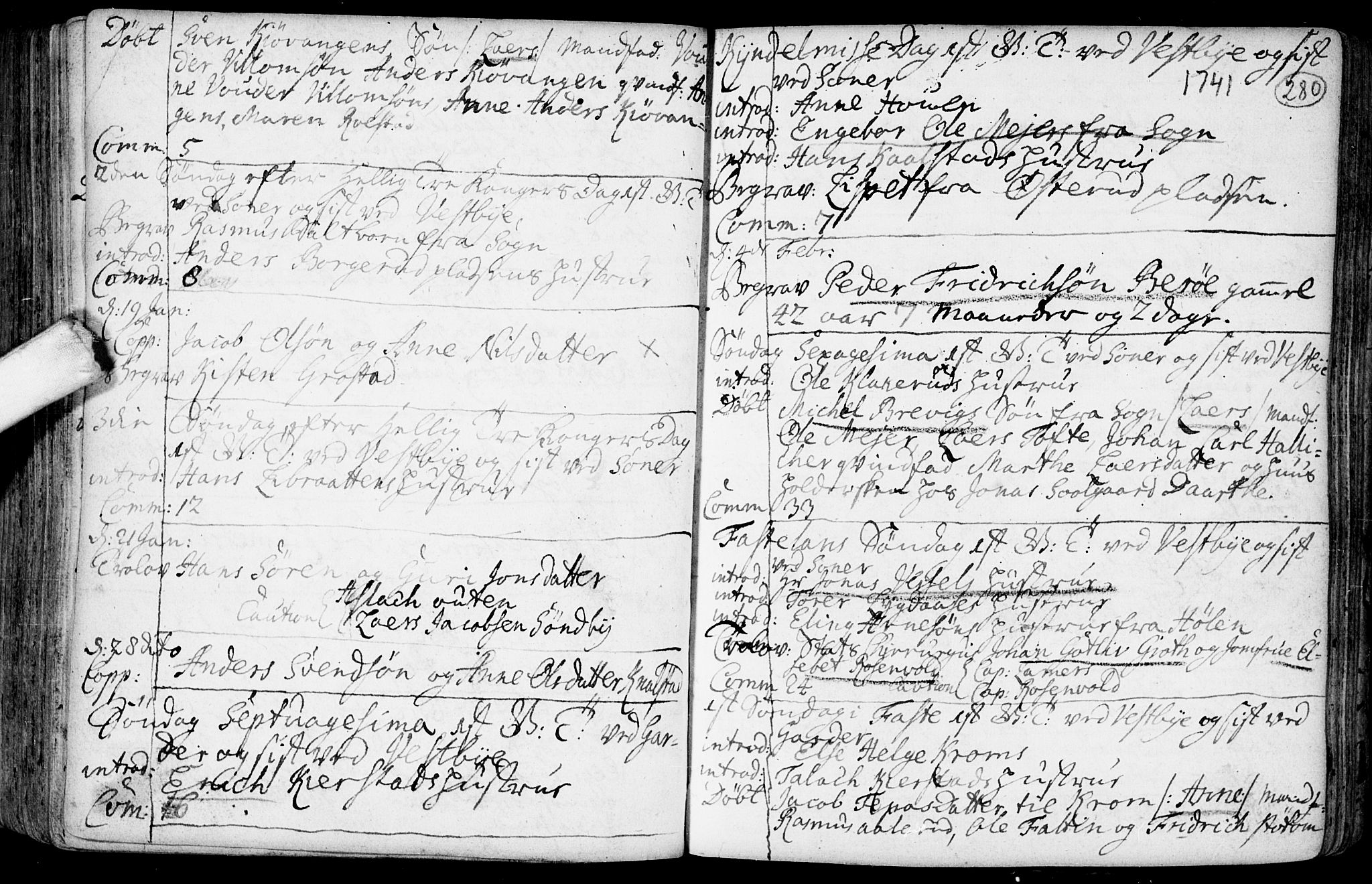 Vestby prestekontor Kirkebøker, AV/SAO-A-10893/F/Fa/L0001.b: Parish register (official) no. I 1B, 1714-1759, p. 280