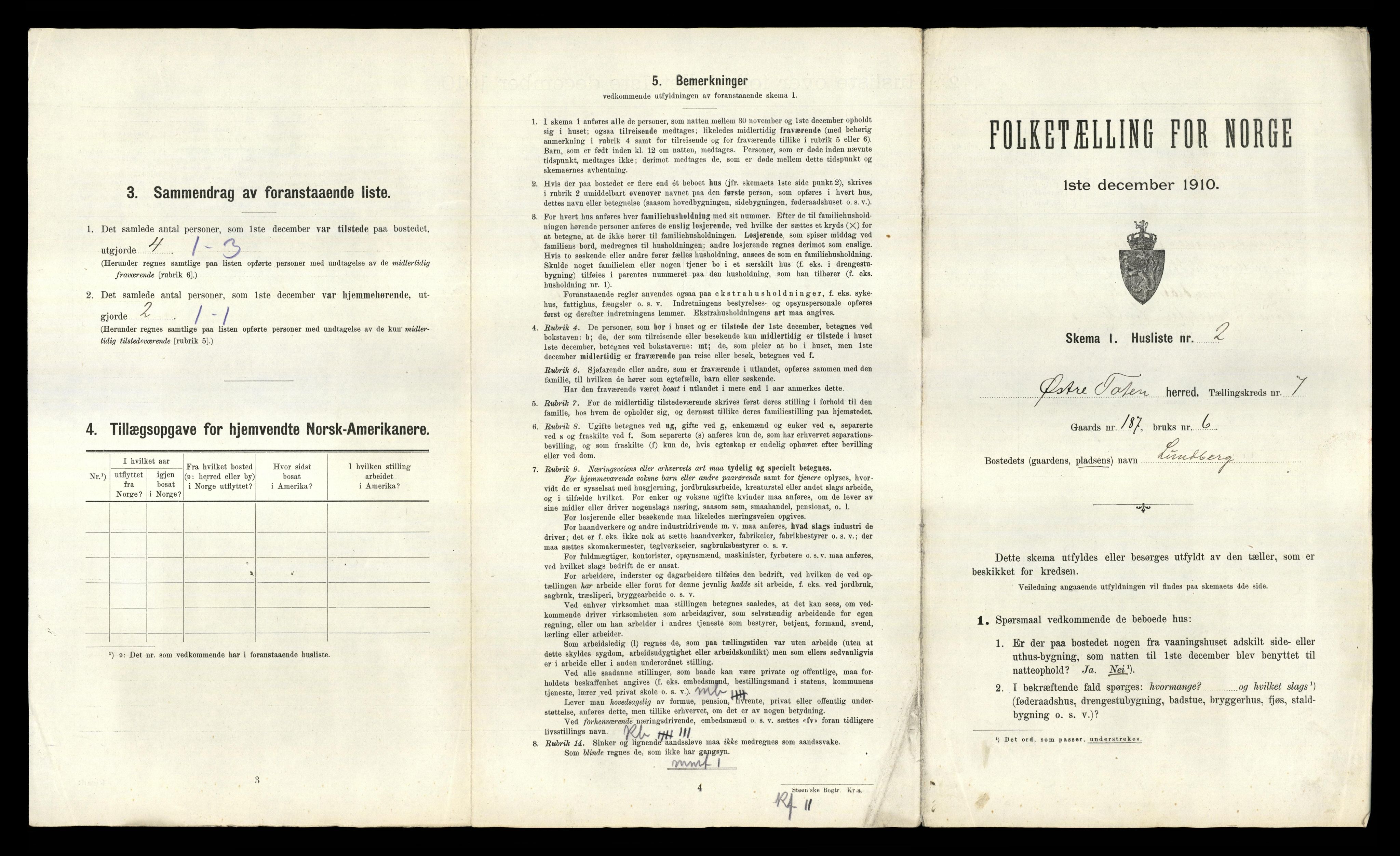 RA, 1910 census for Østre Toten, 1910, p. 2035