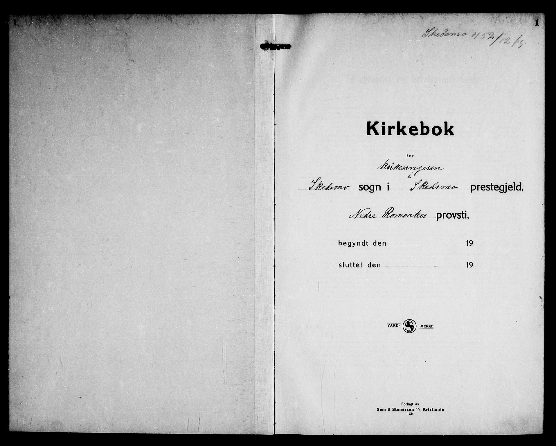 Skedsmo prestekontor Kirkebøker, SAO/A-10033a/G/Ga/L0007: Parish register (copy) no. I 7, 1926-1945, p. 1