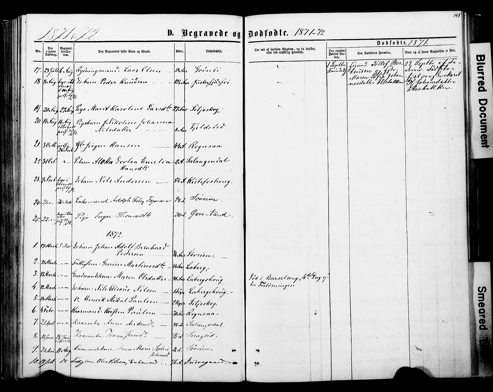 Ibestad sokneprestembete, SATØ/S-0077/H/Ha/Haa/L0013kirke: Parish register (official) no. 13, 1865-1879, p. 145