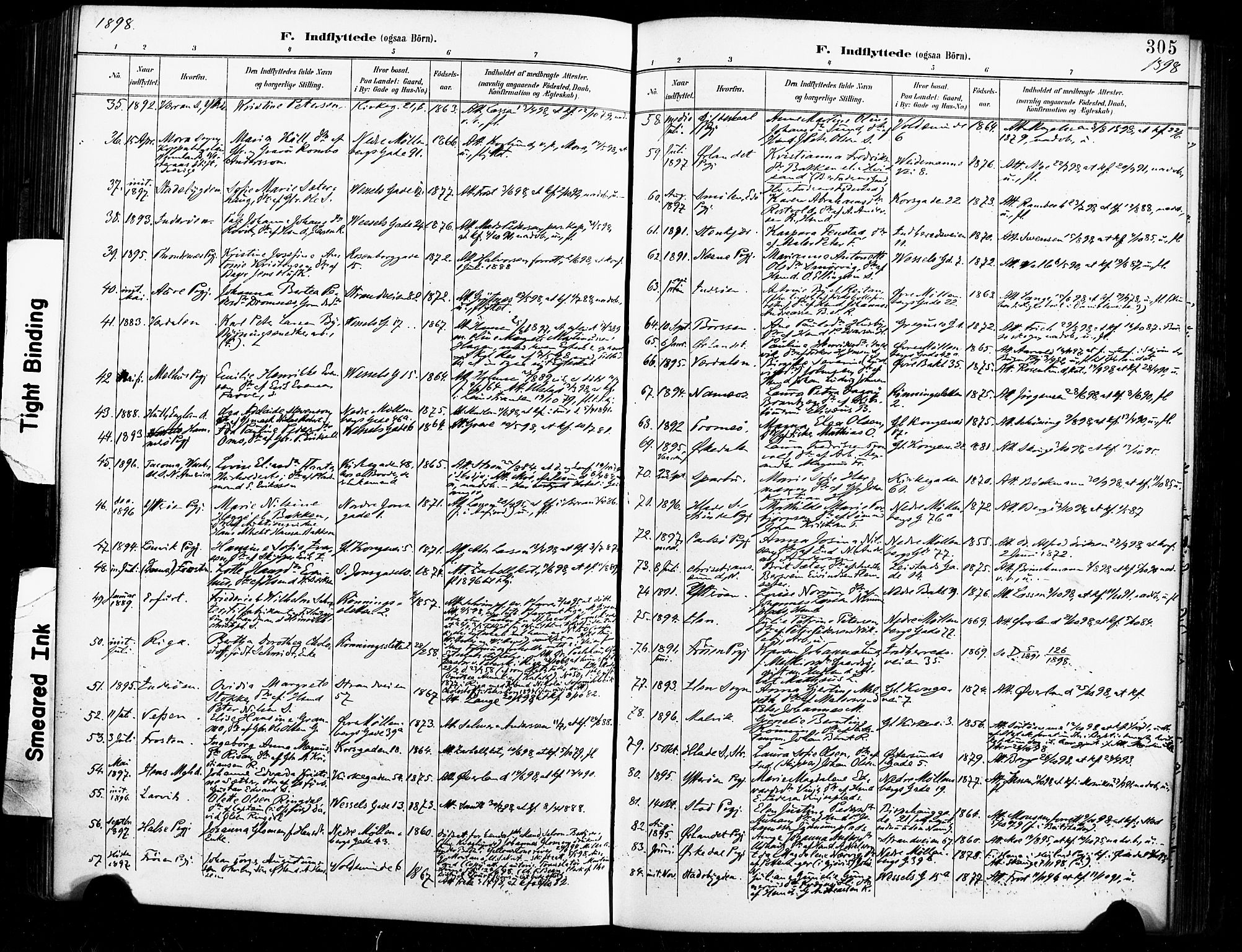 Ministerialprotokoller, klokkerbøker og fødselsregistre - Sør-Trøndelag, SAT/A-1456/604/L0198: Parish register (official) no. 604A19, 1893-1900, p. 305