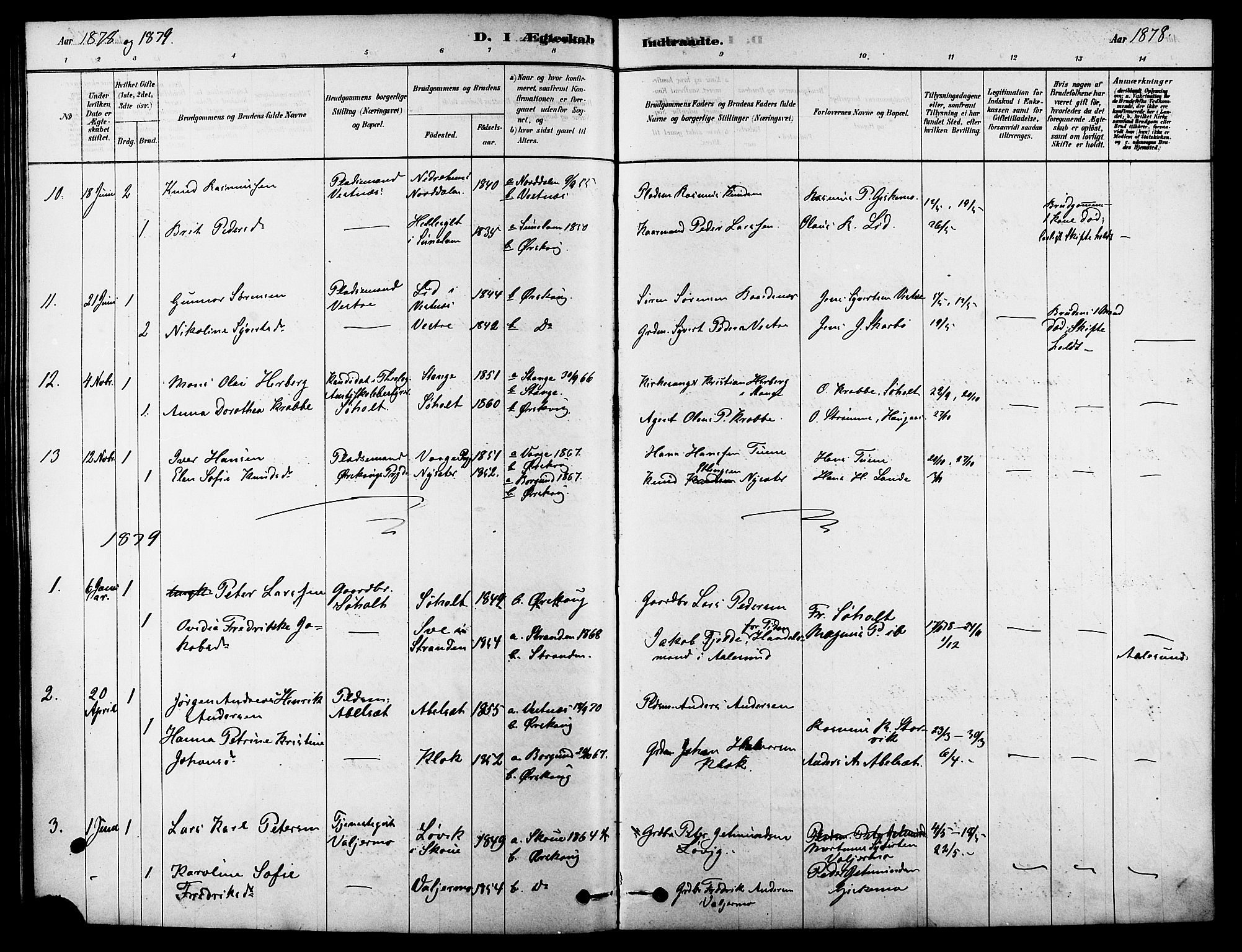 Ministerialprotokoller, klokkerbøker og fødselsregistre - Møre og Romsdal, AV/SAT-A-1454/522/L0315: Parish register (official) no. 522A10, 1878-1890