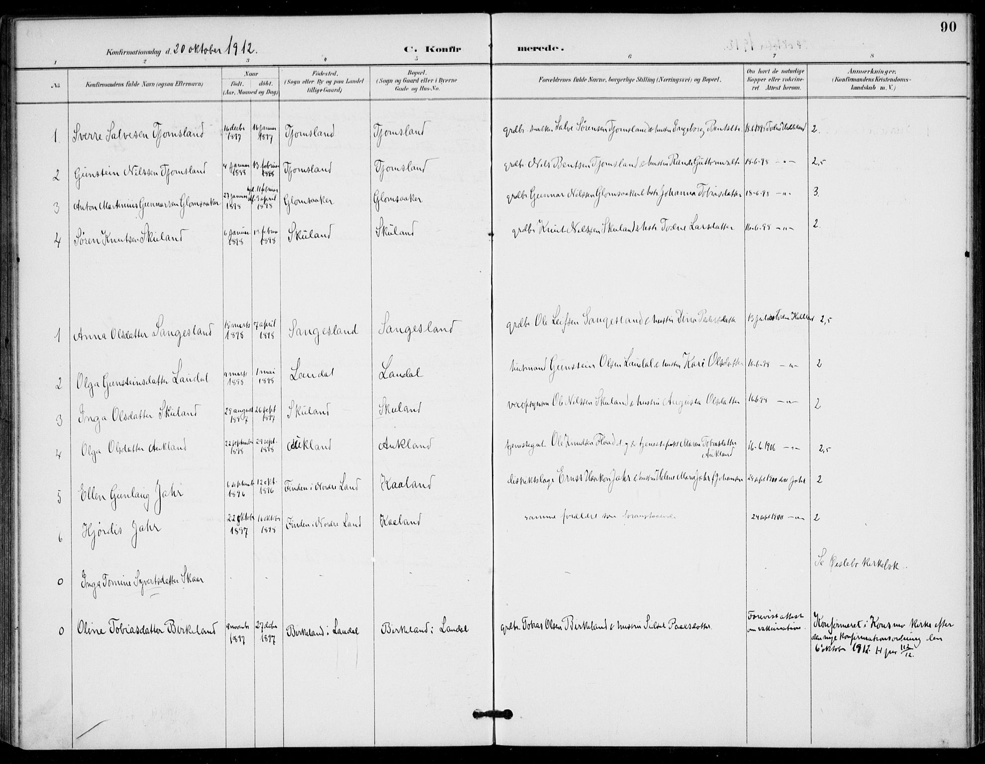 Holum sokneprestkontor, AV/SAK-1111-0022/F/Fa/Fab/L0007: Parish register (official) no. A 7, 1887-1912, p. 90