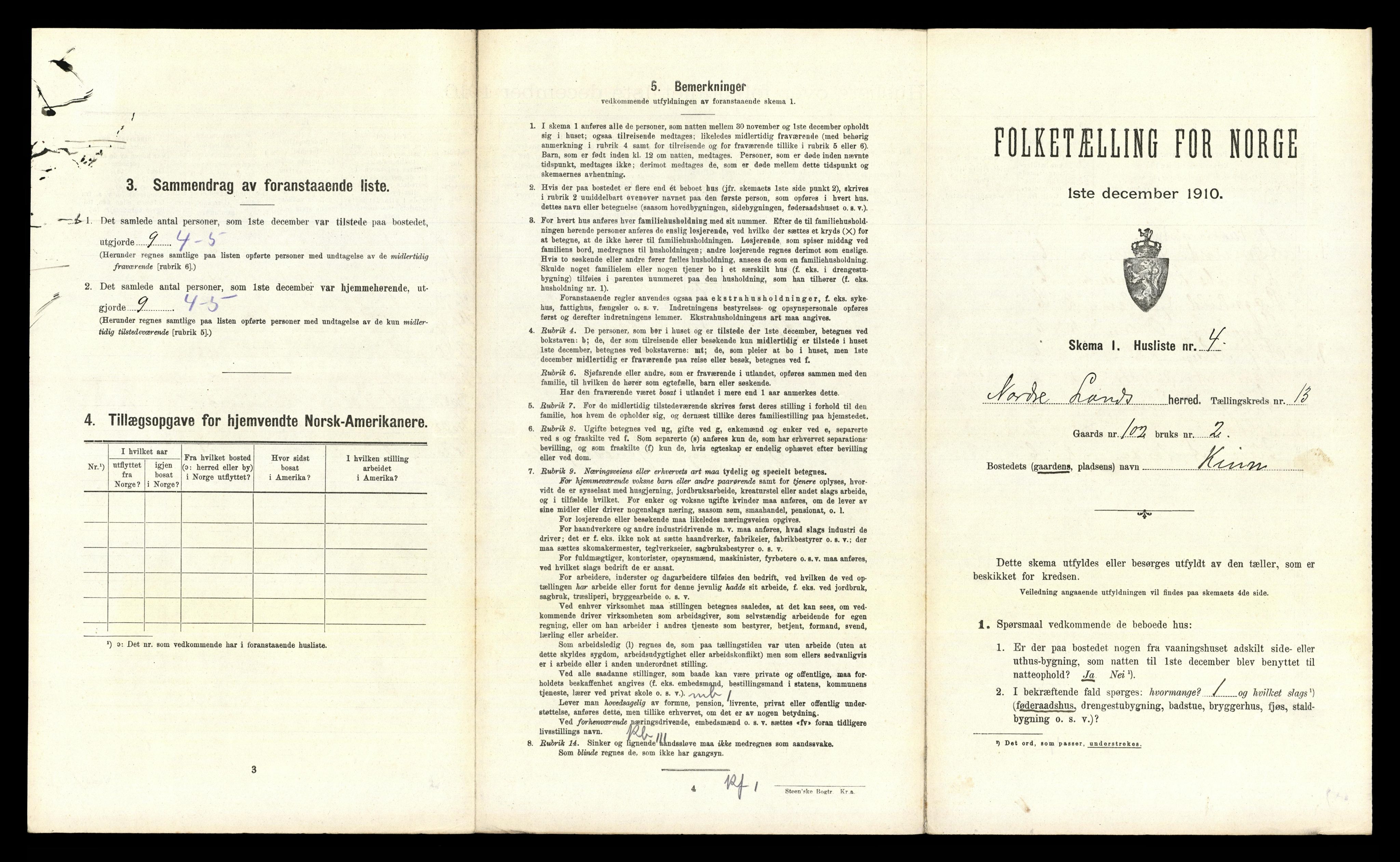 RA, 1910 census for Nordre Land, 1910, p. 1351