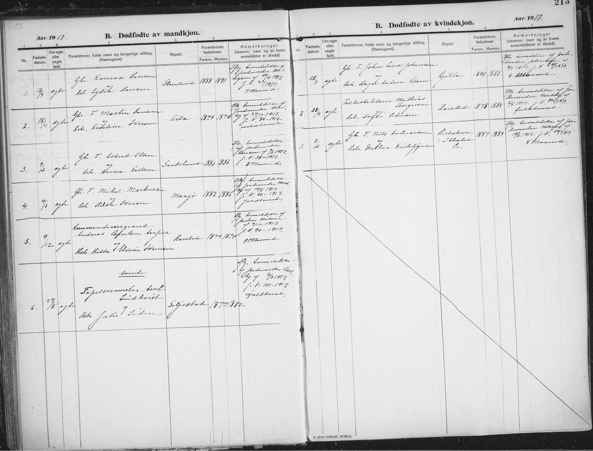 Trondenes sokneprestkontor, SATØ/S-1319/H/Ha/L0018kirke: Parish register (official) no. 18, 1909-1918, p. 213
