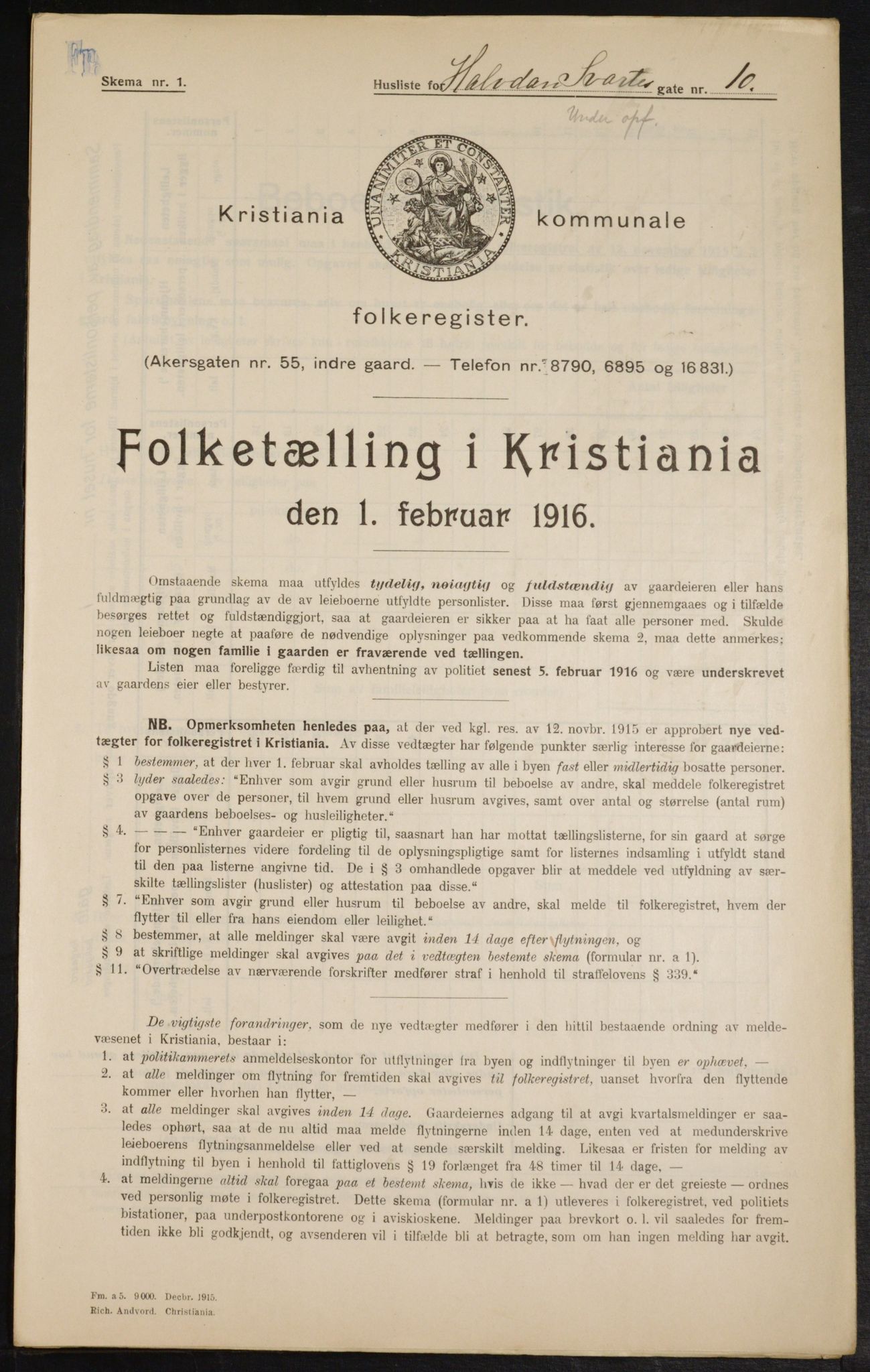 OBA, Municipal Census 1916 for Kristiania, 1916, p. 34717