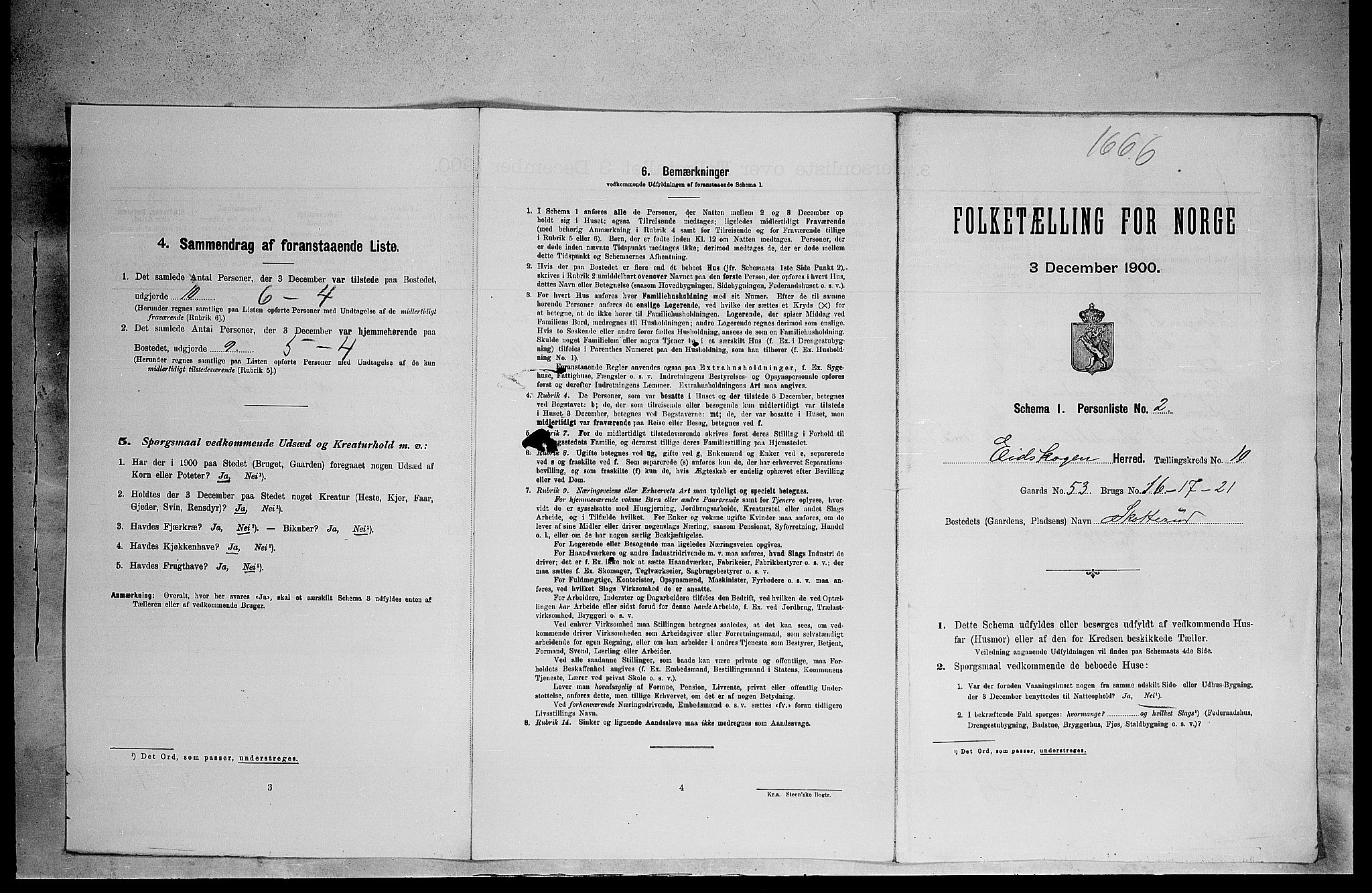 SAH, 1900 census for Eidskog, 1900, p. 1229